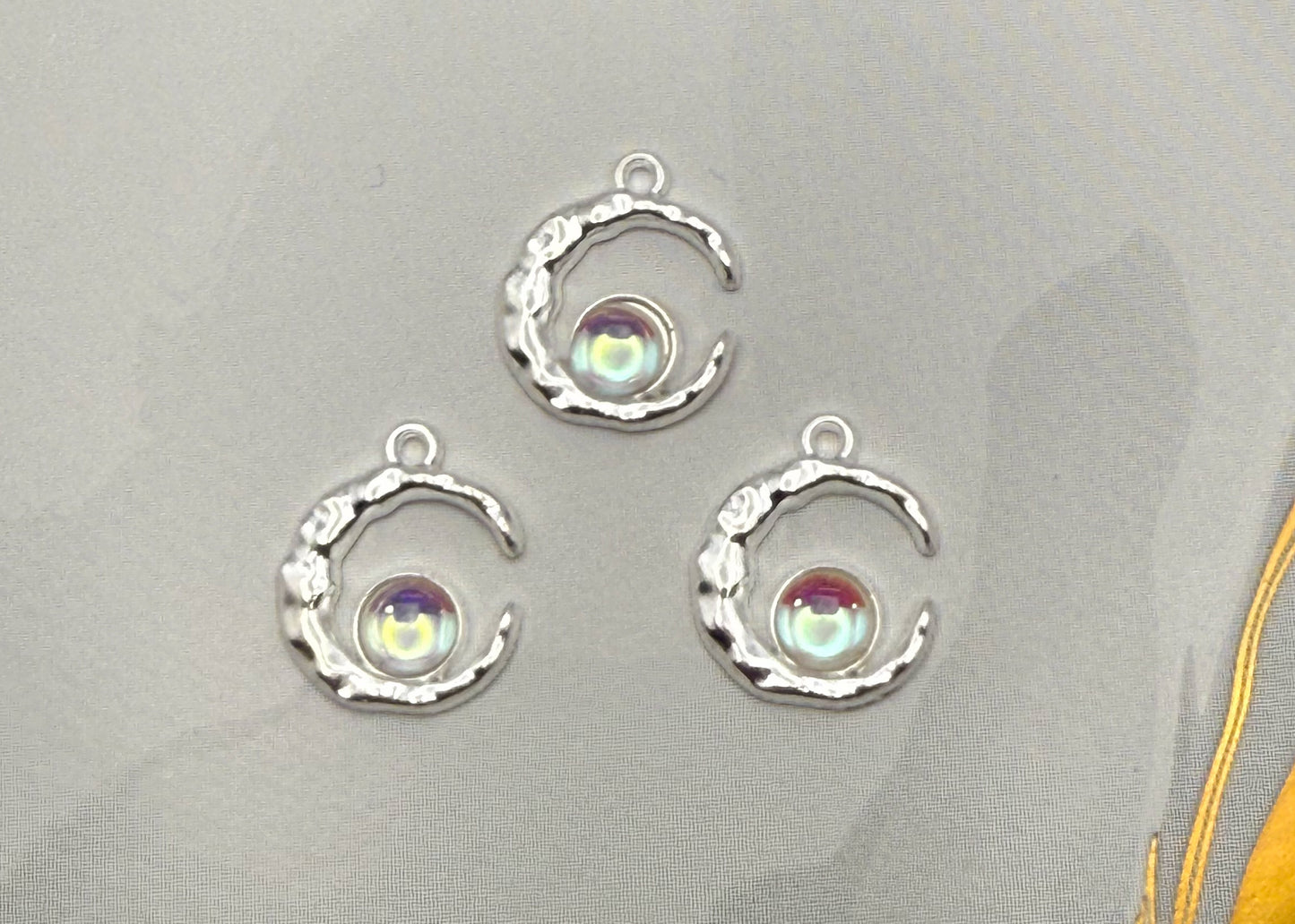 Silver Crescent Moon DIY Charm