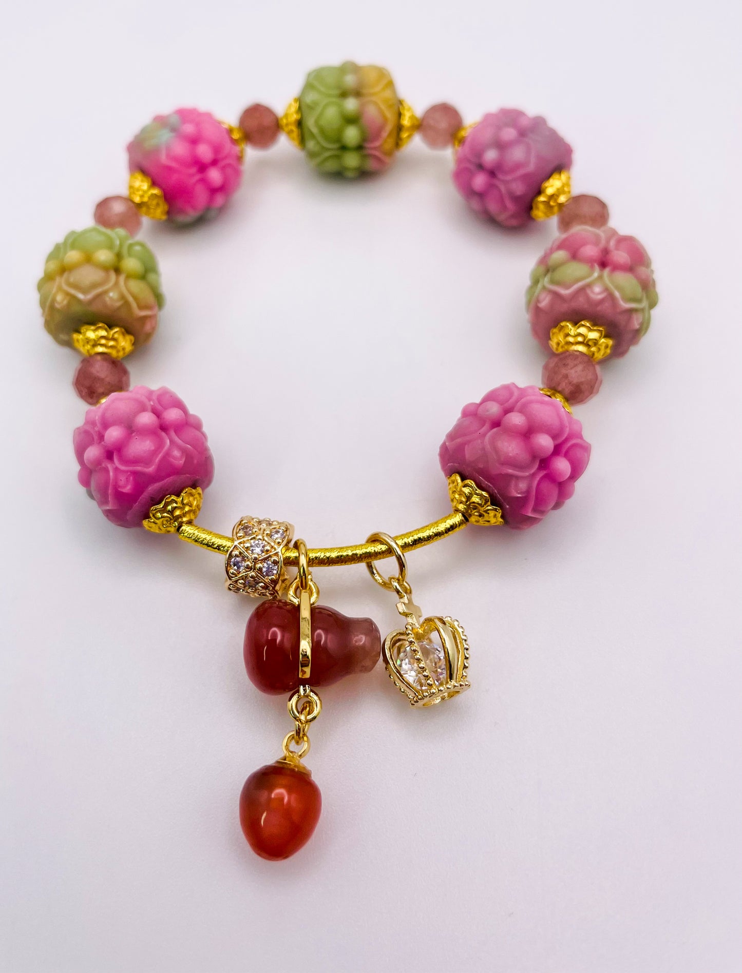 YanYuan Agate Powder Pressed Statement Bracelets
