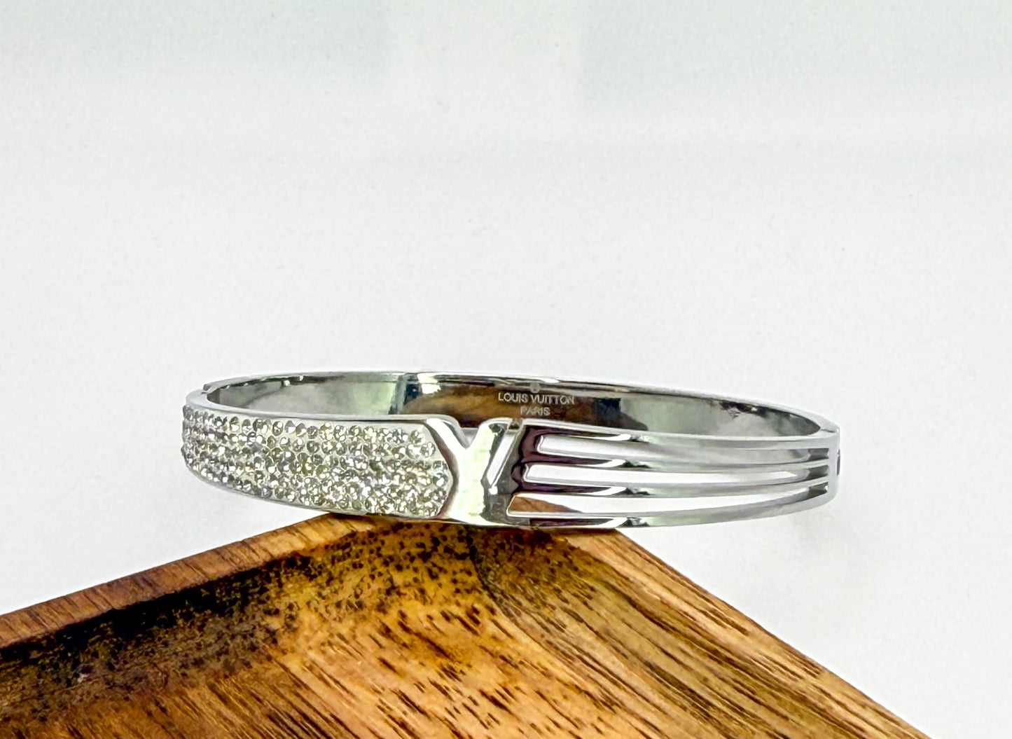 Silver LV Designer Bangle Bracelet