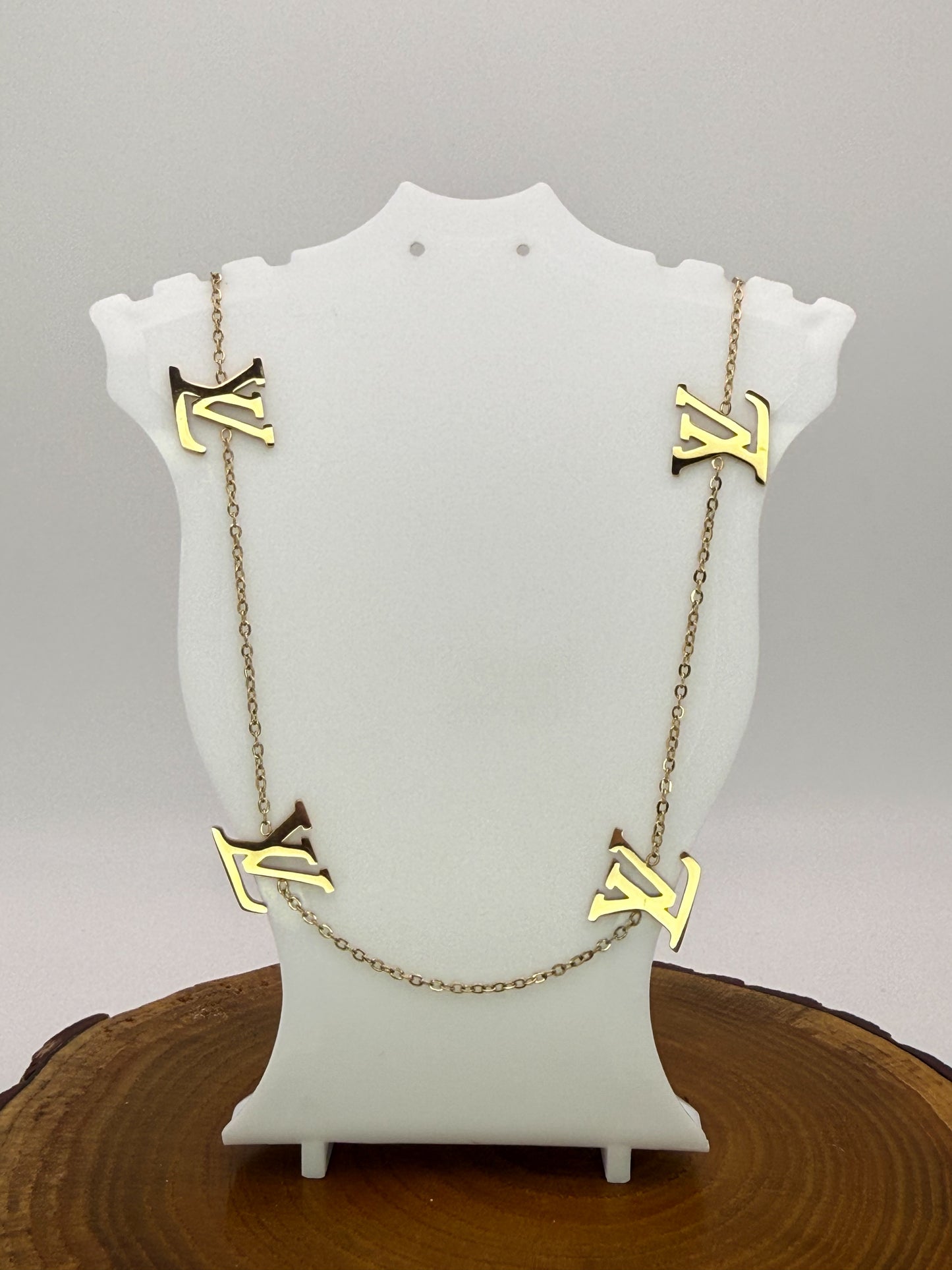 Gold LV Designer Adjustable Necklace