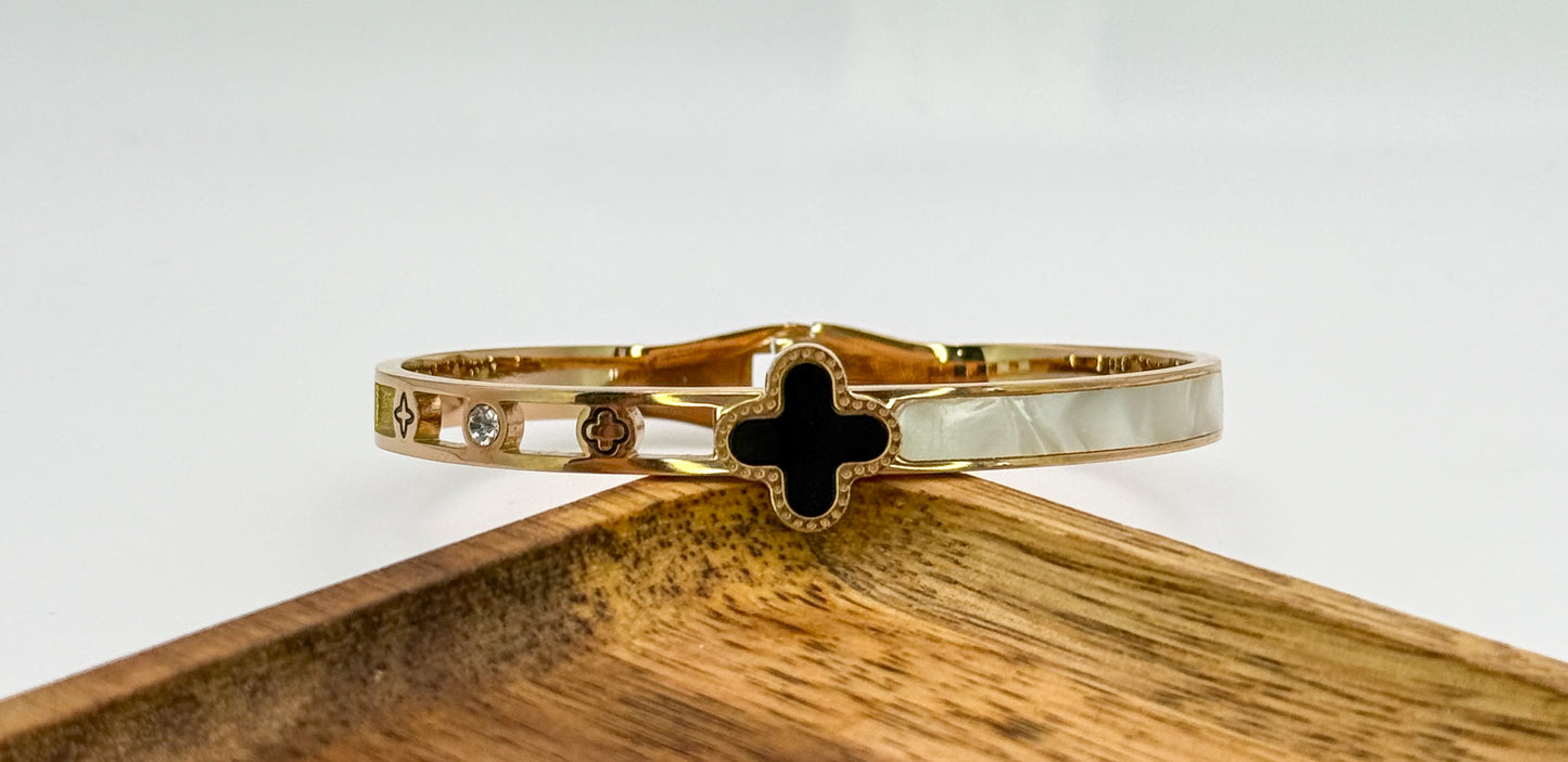 LV Clover Rose Gold Bangle Bracelet