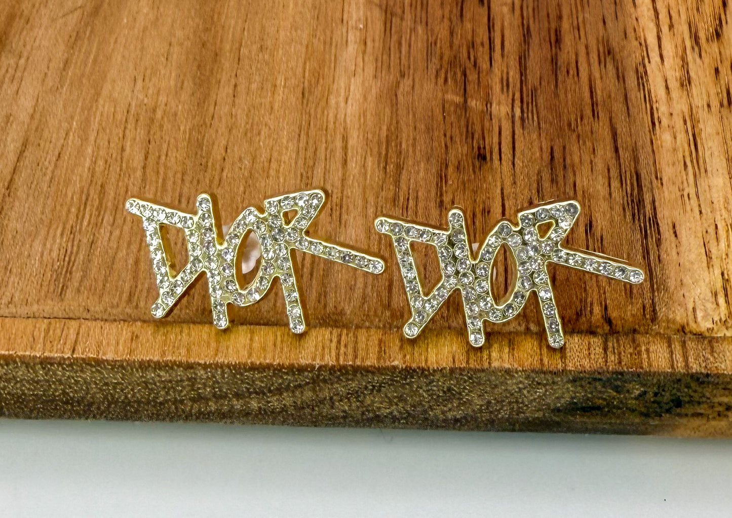 Gold Dior Stud Earrings