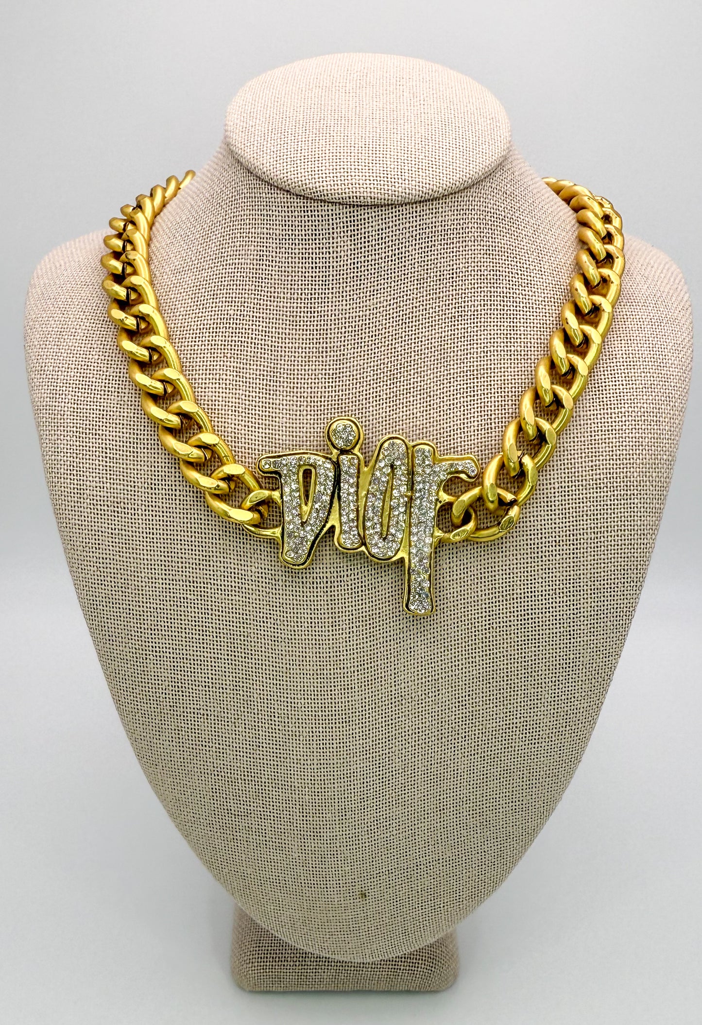 Gold DIOR Designer Pendant Cuban Necklaces