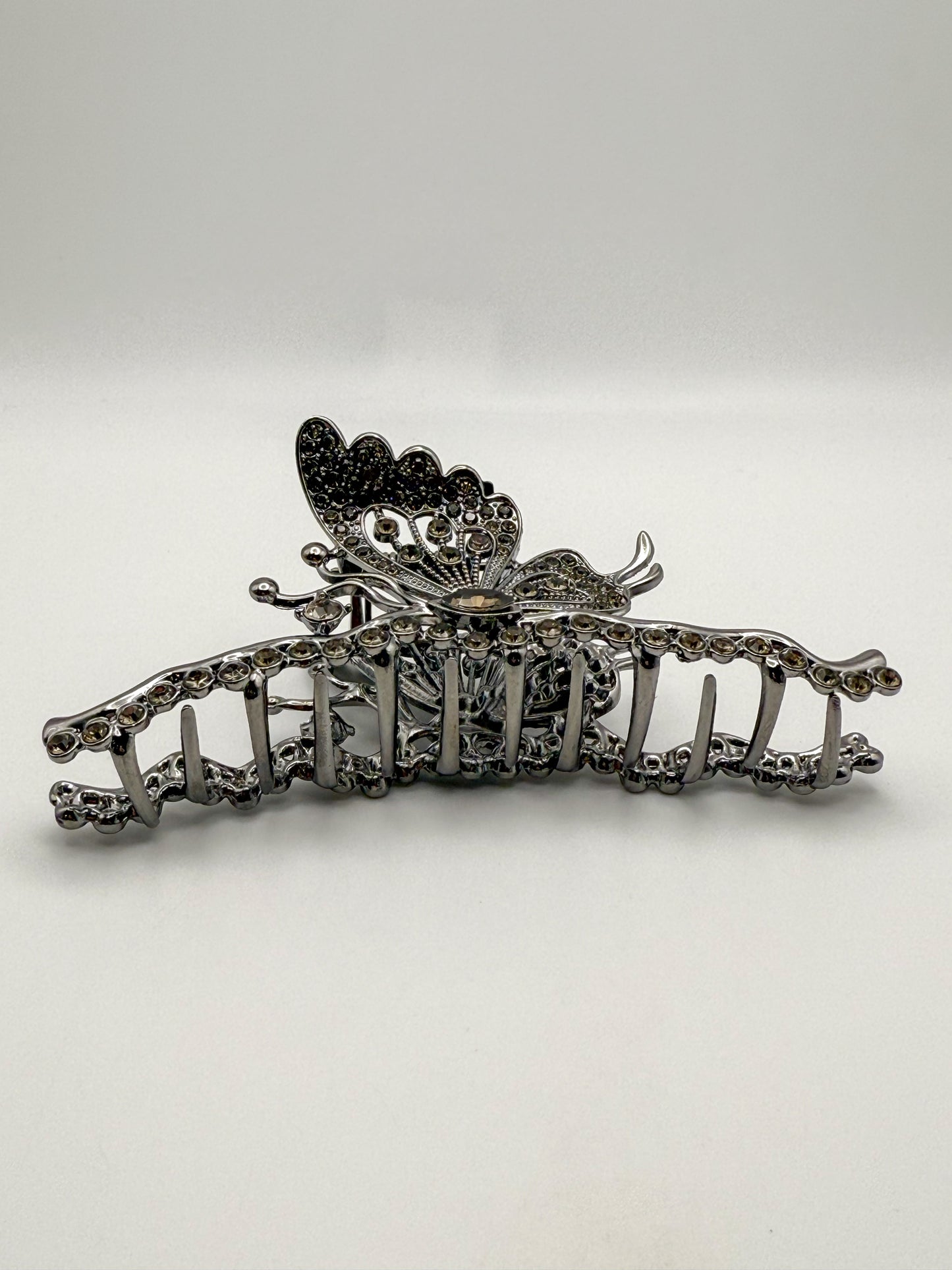 Large Black Butterfly Metal Claw Hair Clip