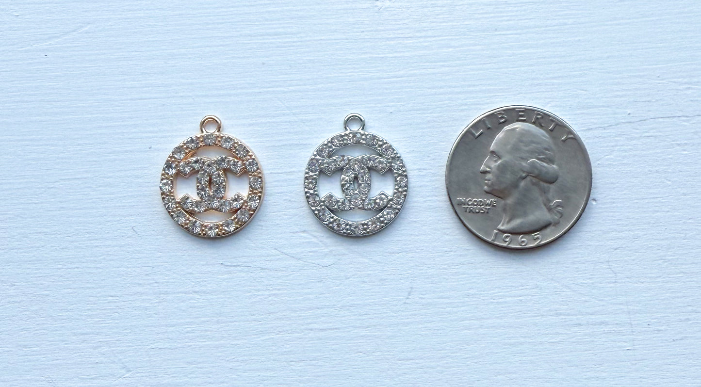 CC Sparkling Round Gold & Silver DIY Charm