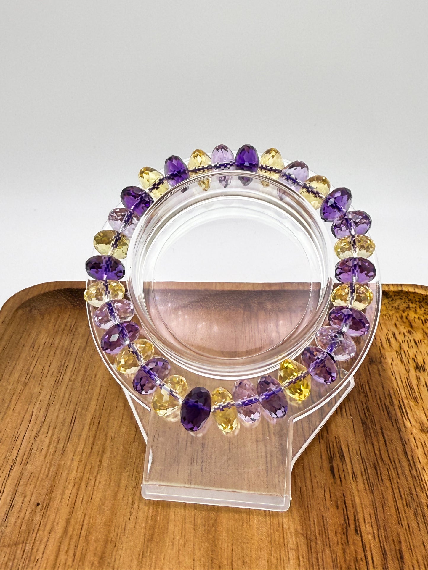 Natural Amethyst, Citrine & Ametrine Crystal Bling Bracelet