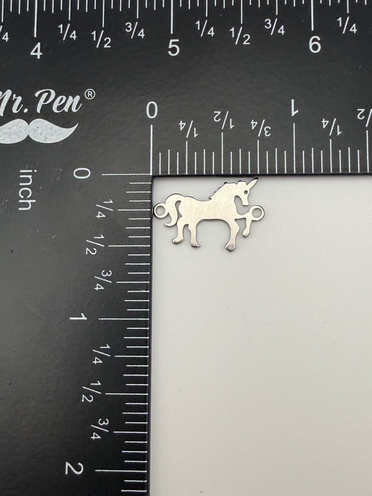 Stainless Steel Silver Unicorn Horse Charm Connector Pendant