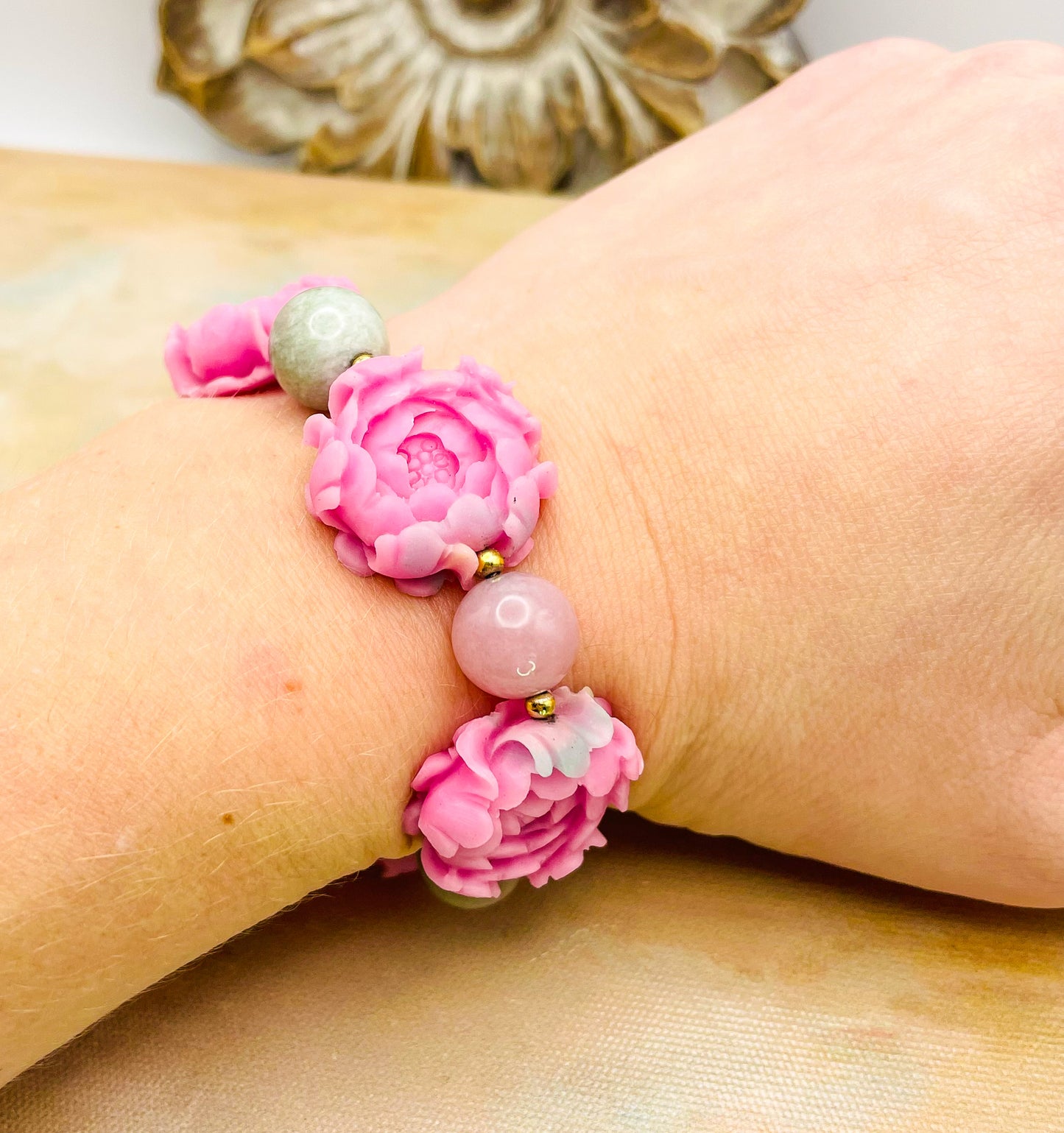 YanYuan Agate Powder Pressed Statement Bracelets