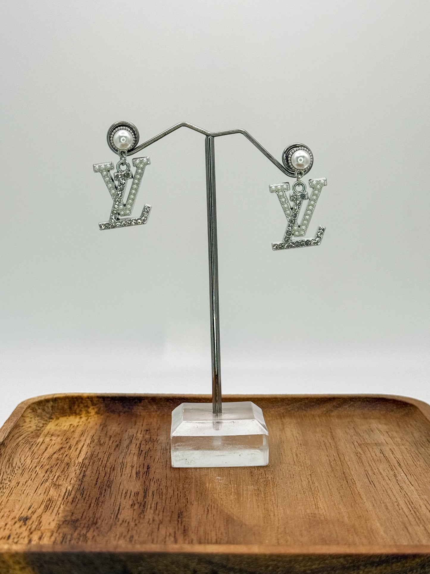 LV Gold or Silver Stud Dangle Earrings