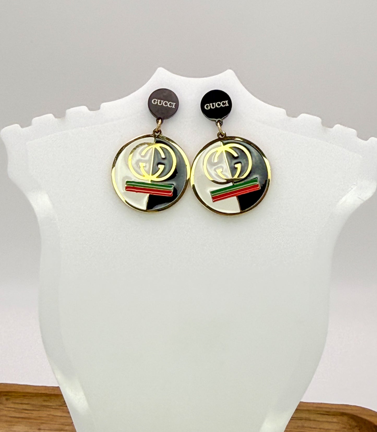 GG Designer Gold Stud Earrings
