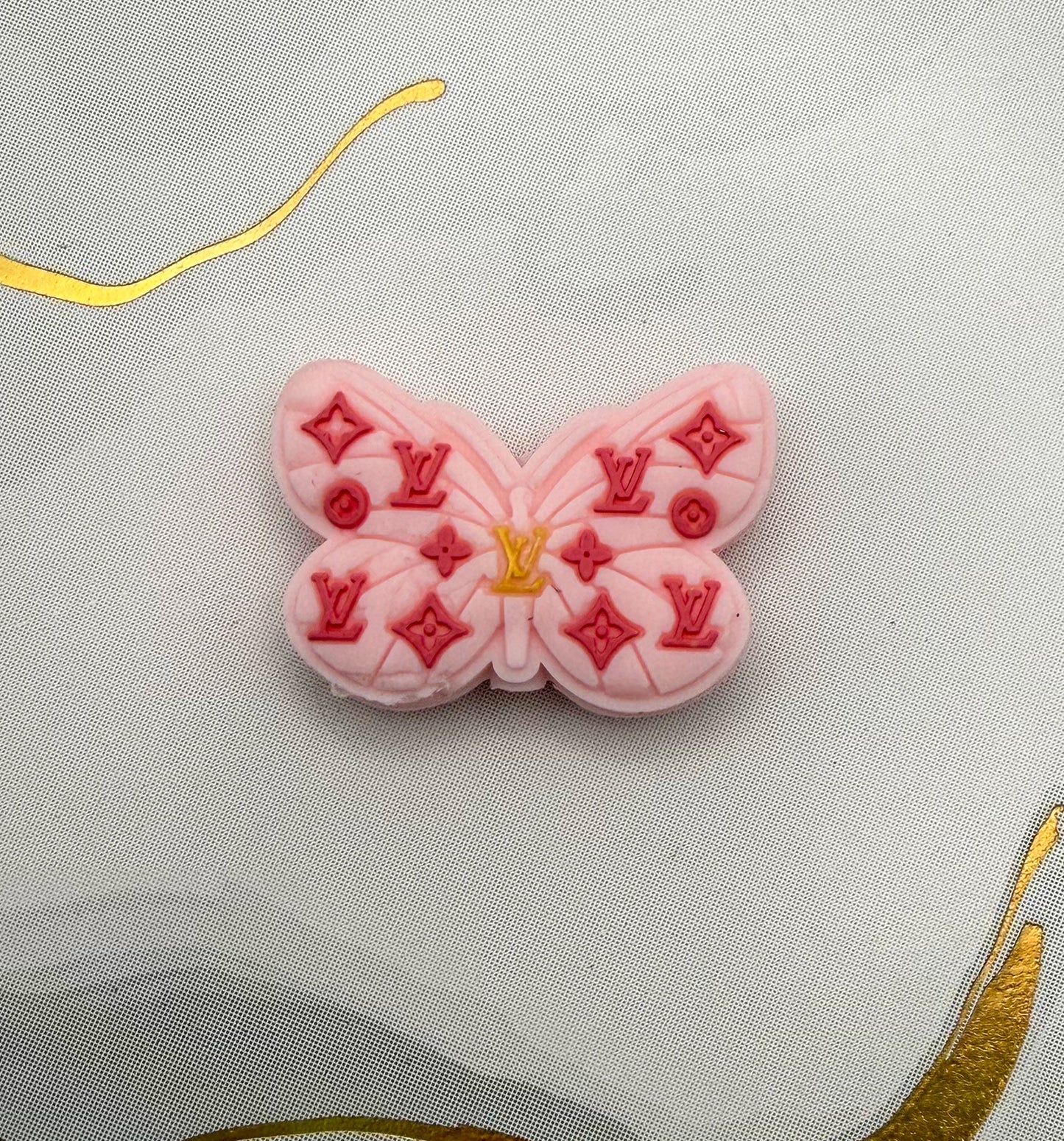 LV Designer Silicone Butterfly DIY Pen Focal Beads