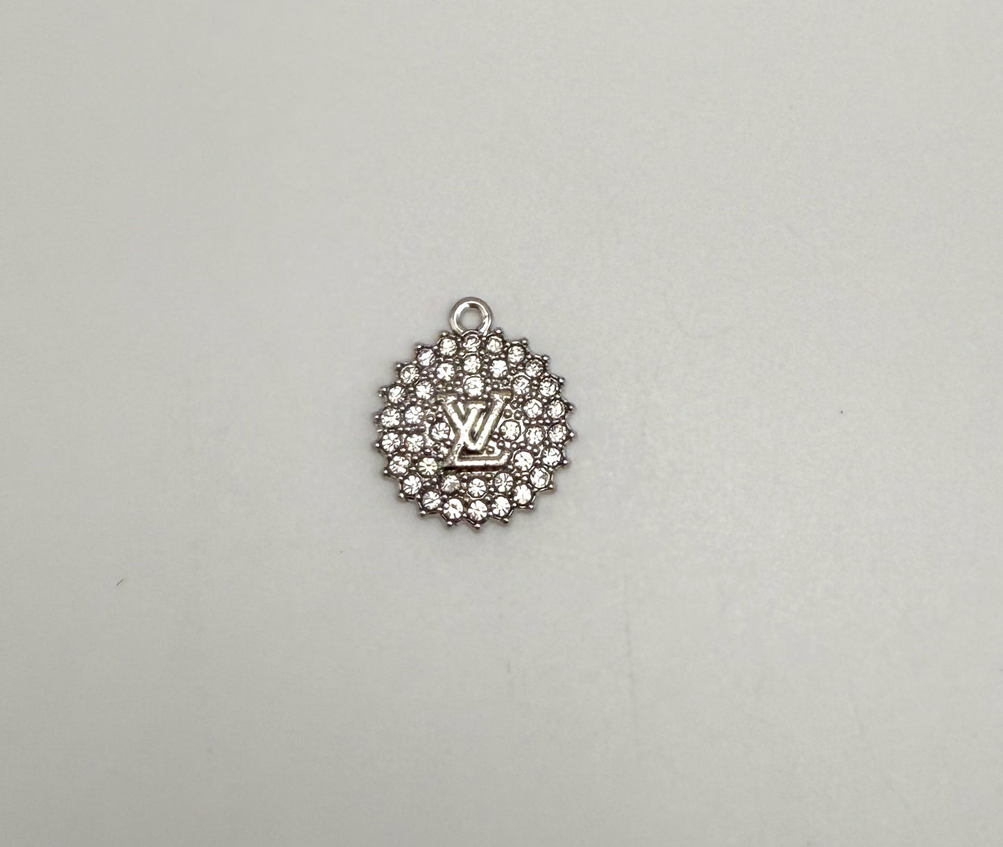 Gold & Silver LV Zircon Covered Fancy Round DIY Charms