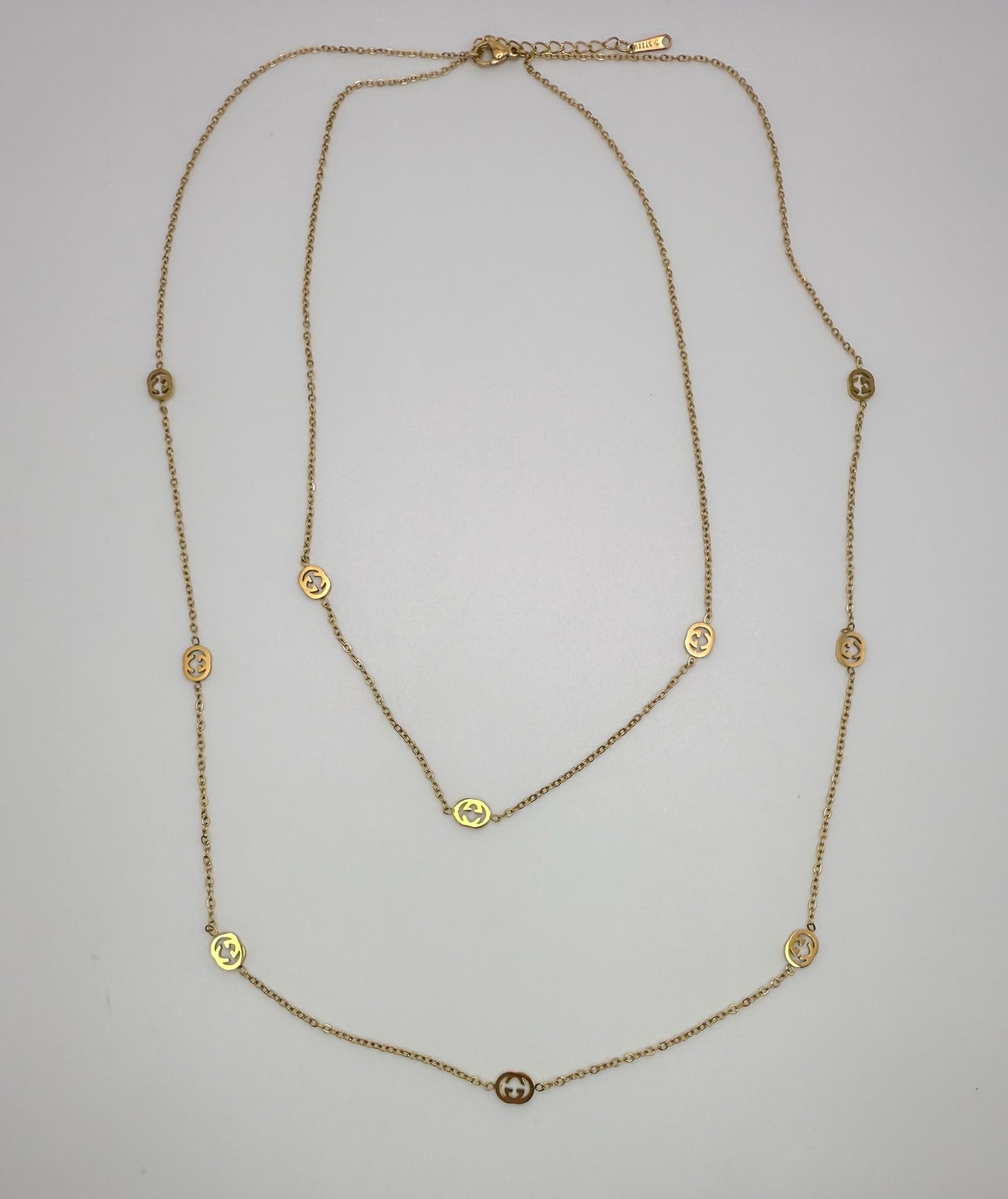 GG Designer Gold Double Layered Necklace