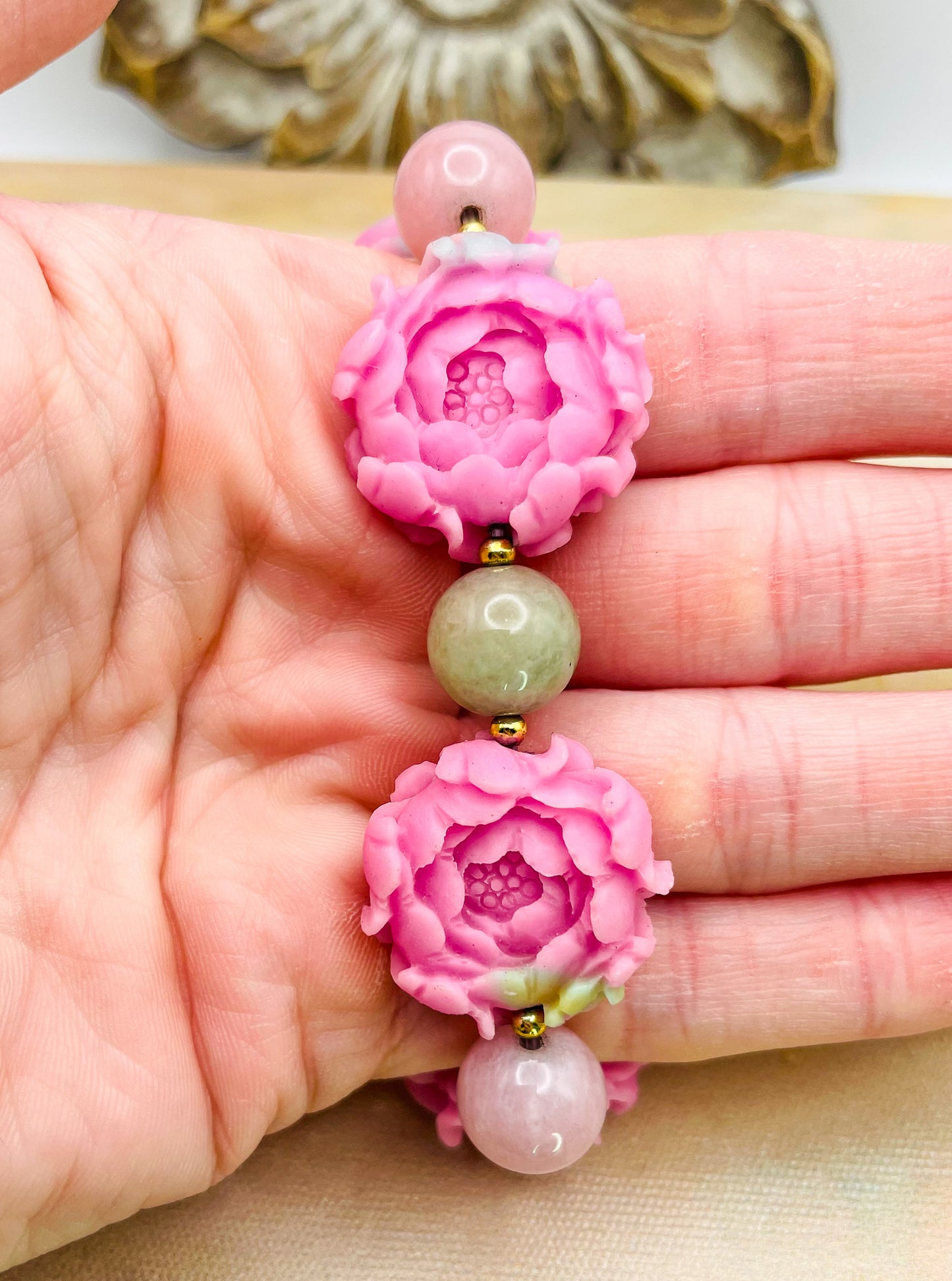 YanYuan Agate Powder Pressed Statement Bracelets