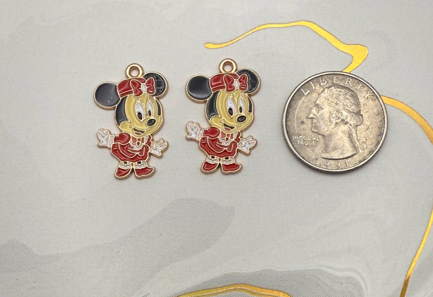 Baby Minnie Mouse DIY Gold Metal Charms