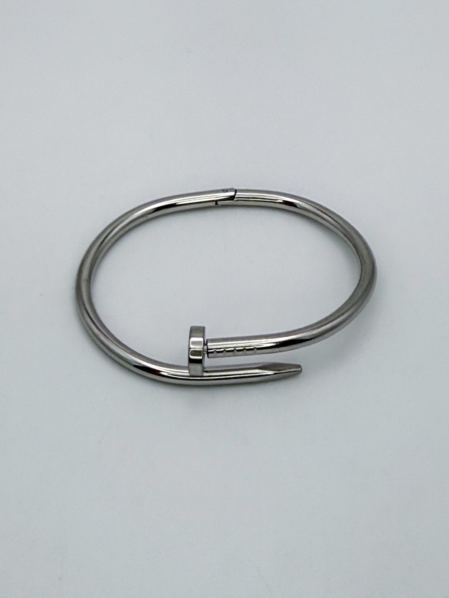 Silver Nail Bangle Bracelet