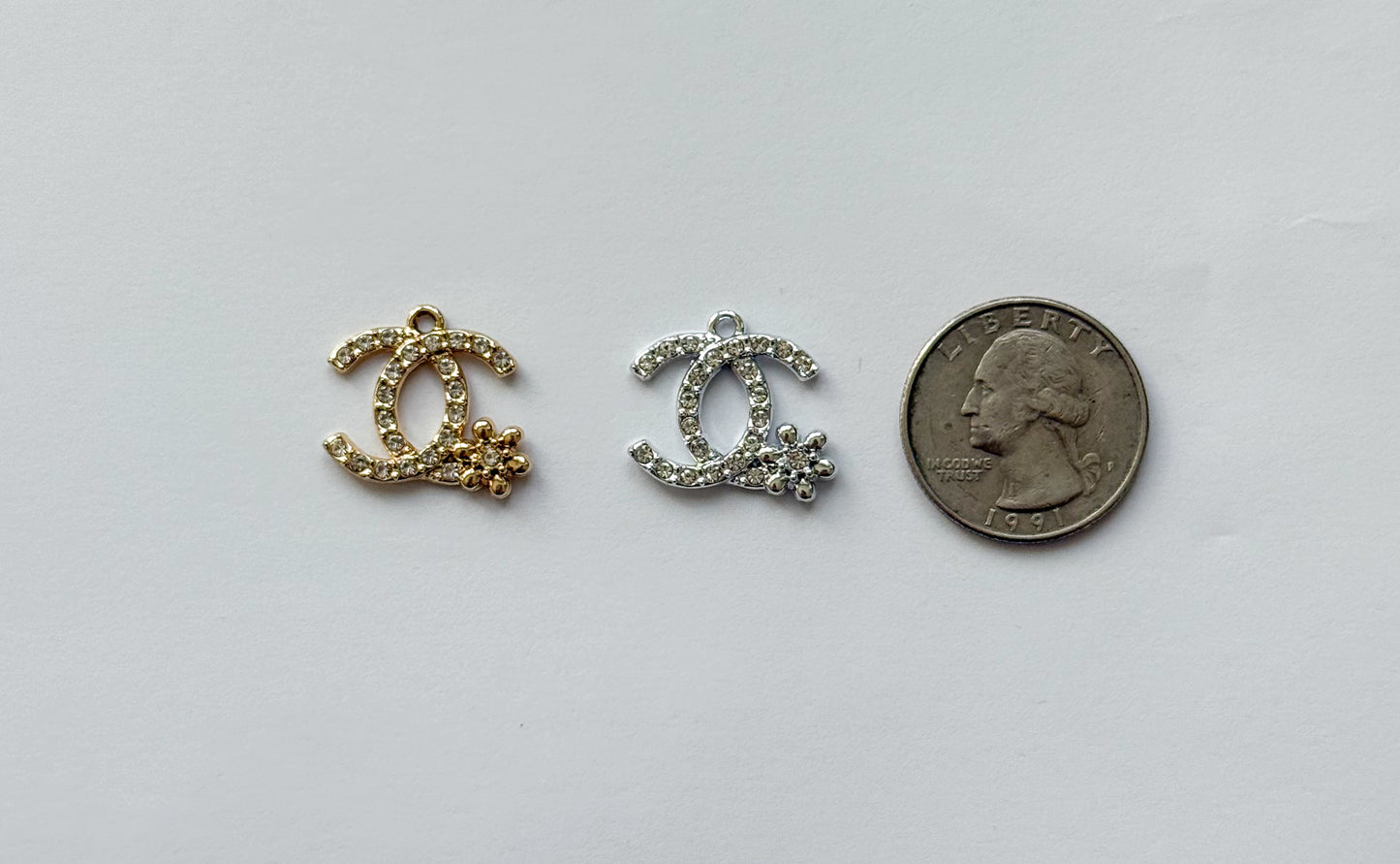 NEW Flower CC Designer Silver or Gold DIY Charms