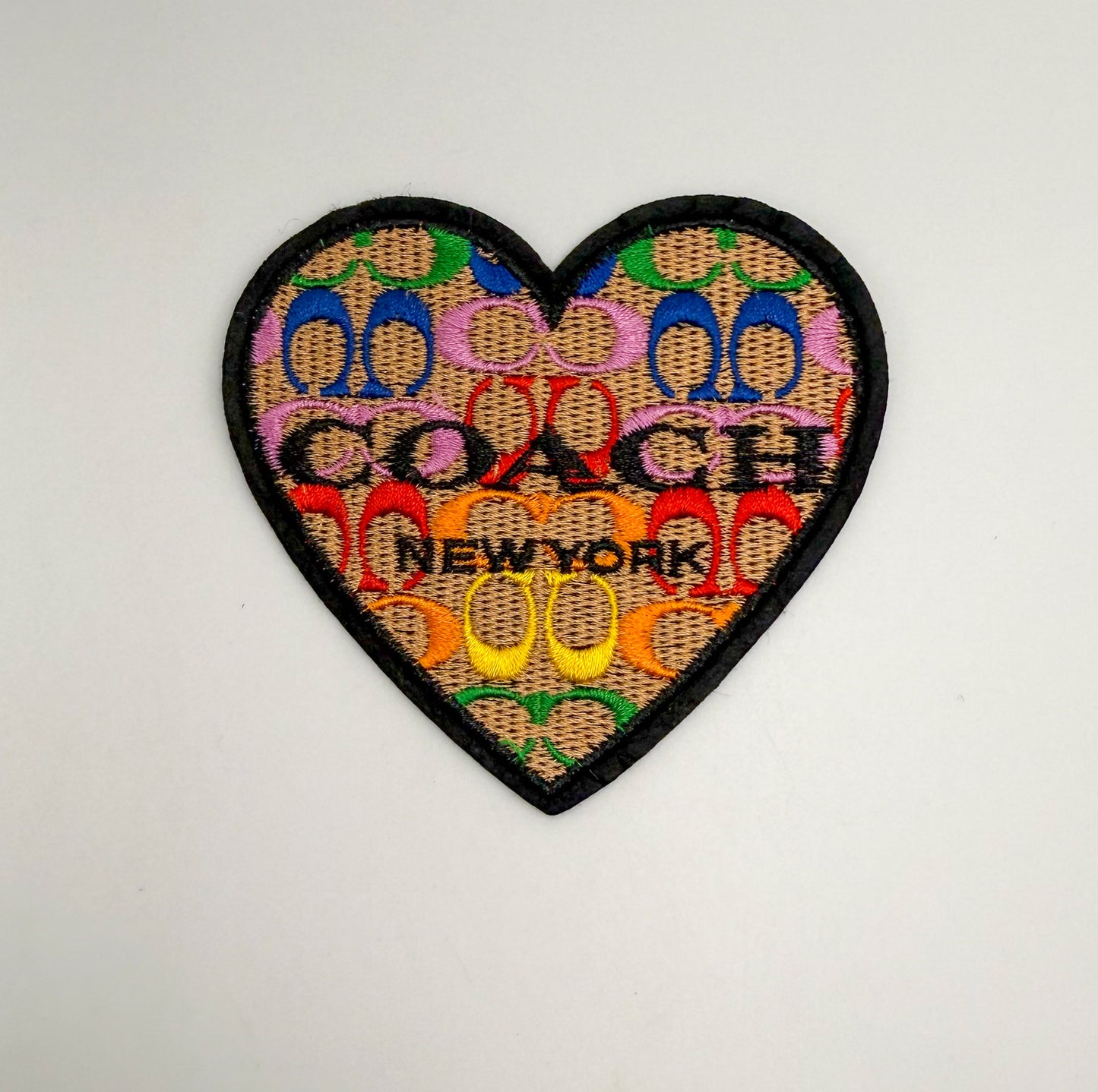 Coach Colorful Heart DIY Glue Sew On Fabric Patch