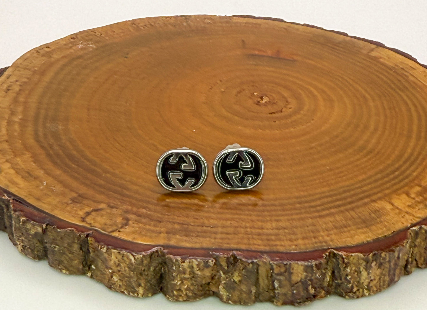 Silver GG Designer Stud Earrings