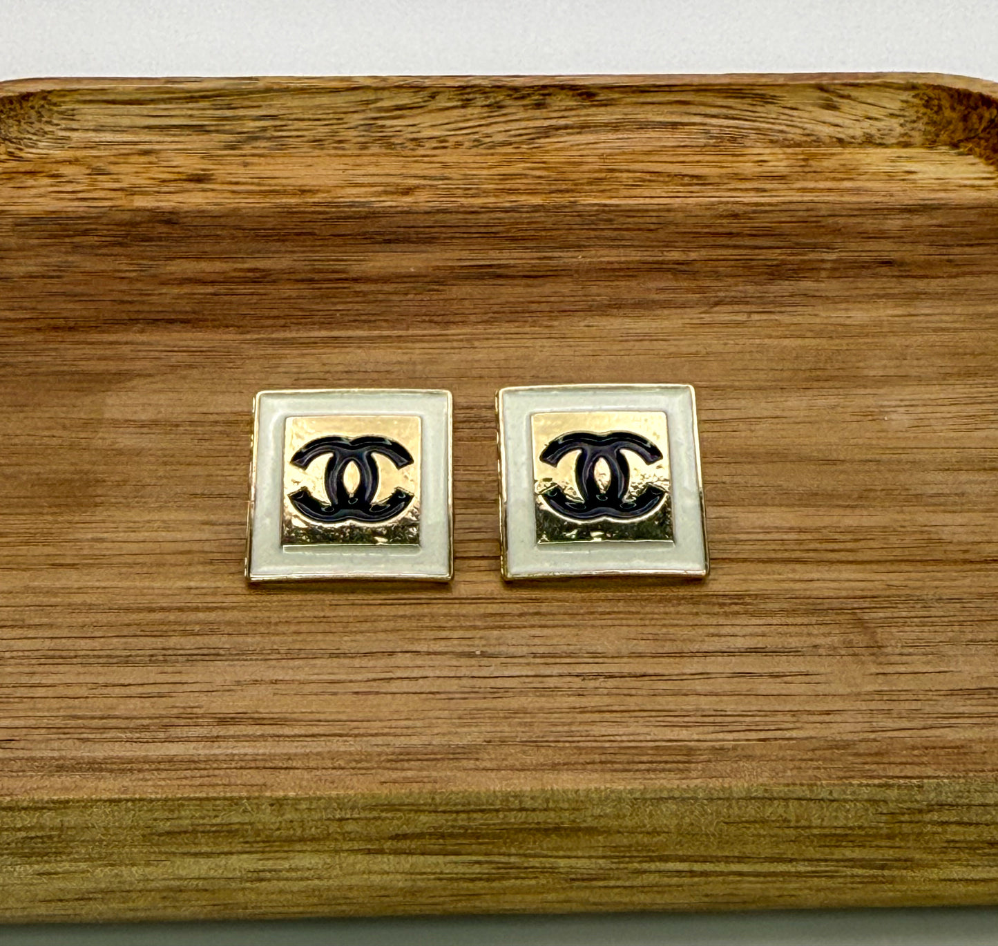 CC Shaped Stud Earrings