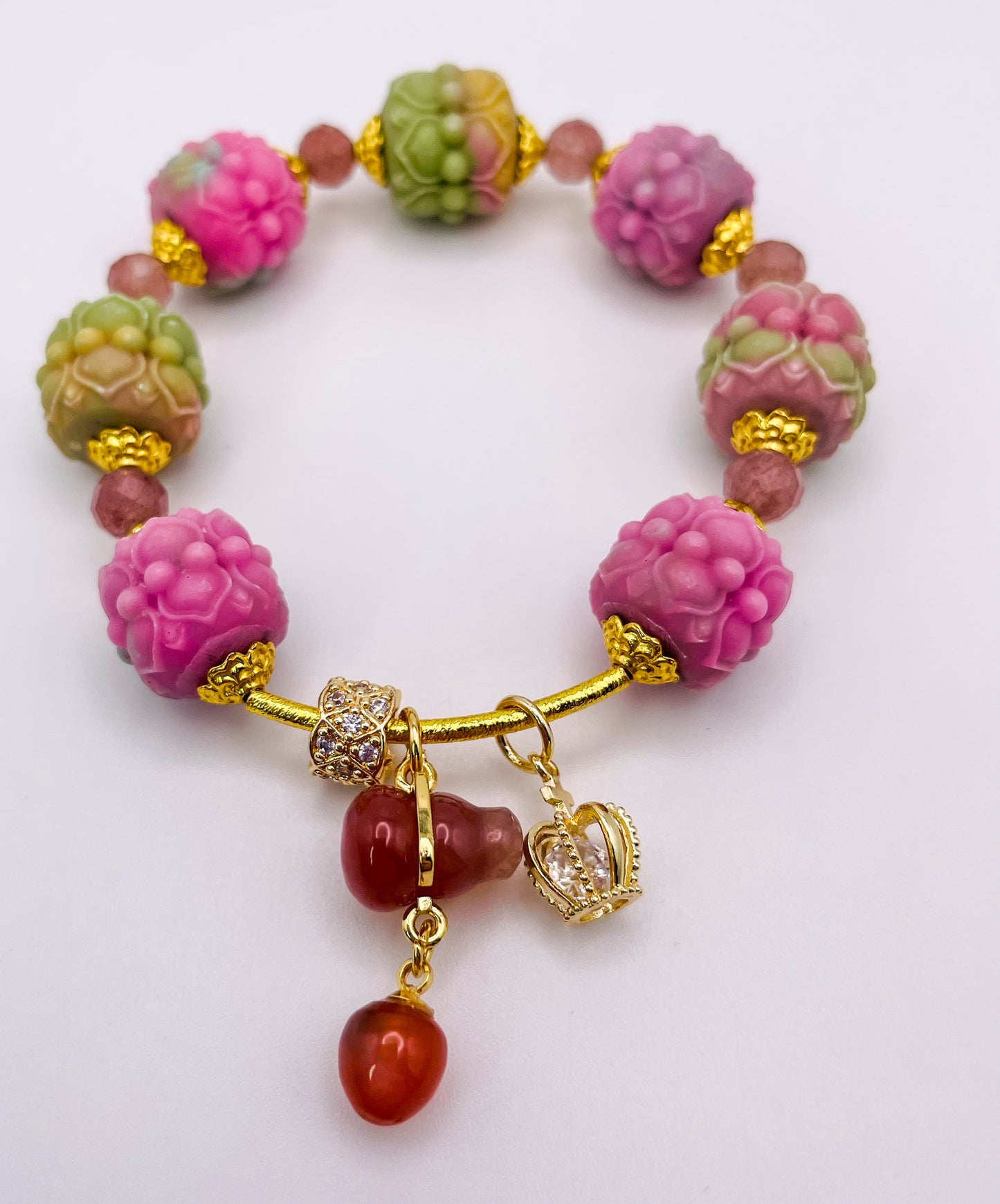 YanYuan Agate Powder Pressed Statement Bracelets