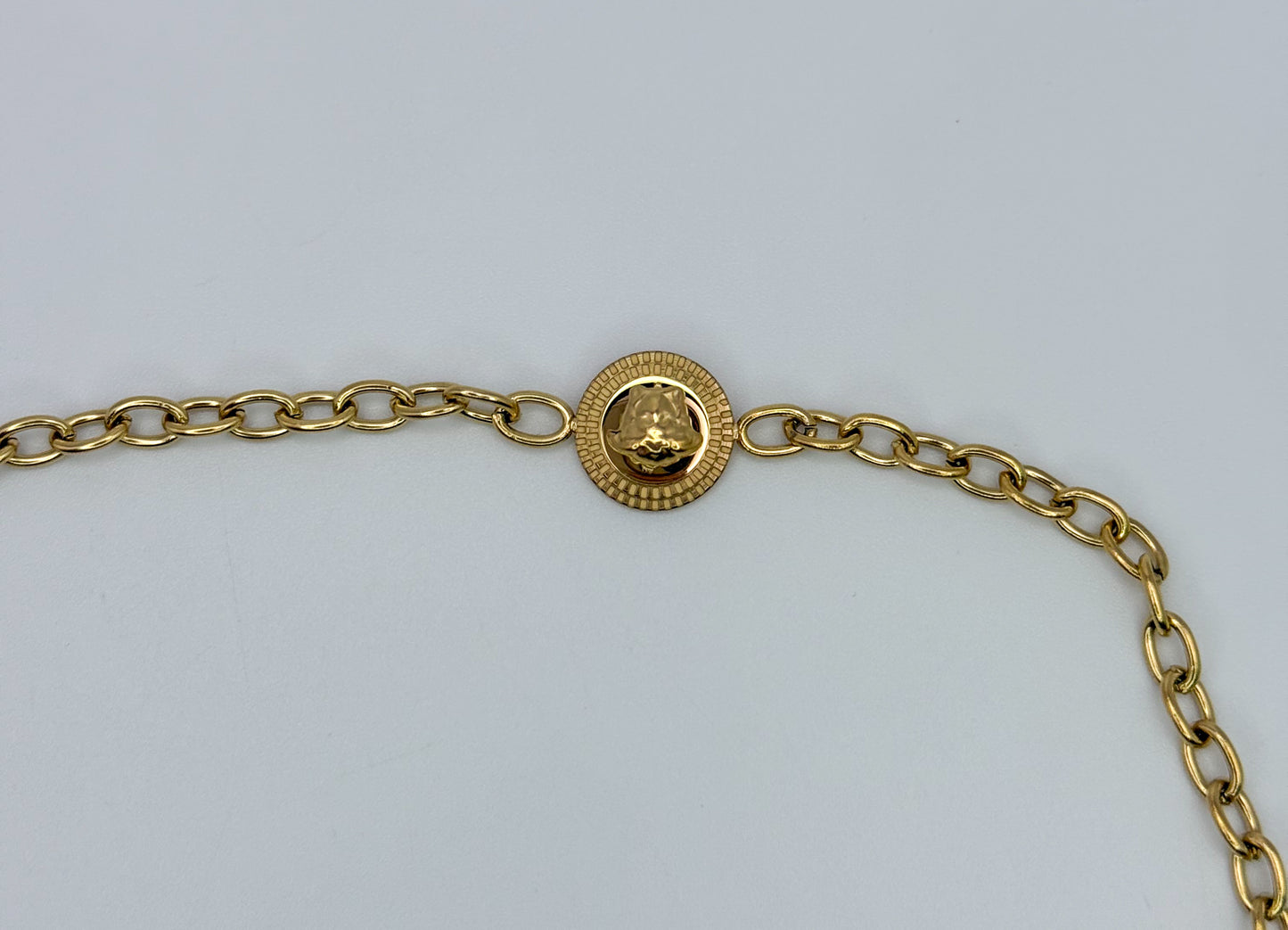 Gold Versace Designer Statement Stainless Steel Necklace