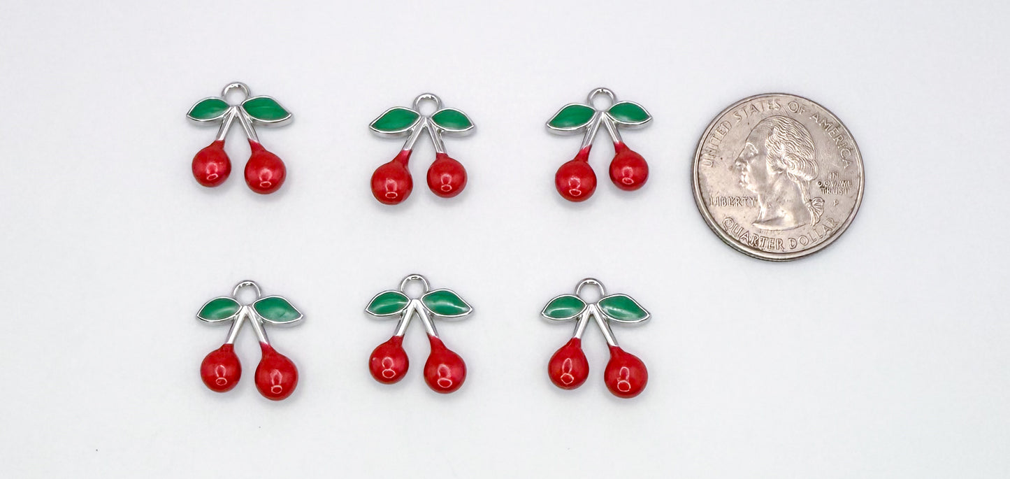 Silver Cherry DIY Charms