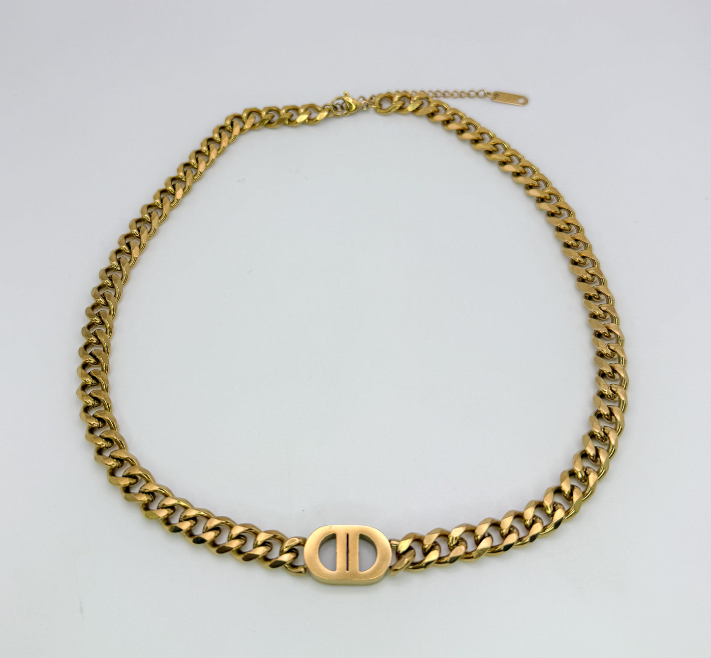 C Dior Designer Stainless Steel Cuban style Adjustable Necklaces