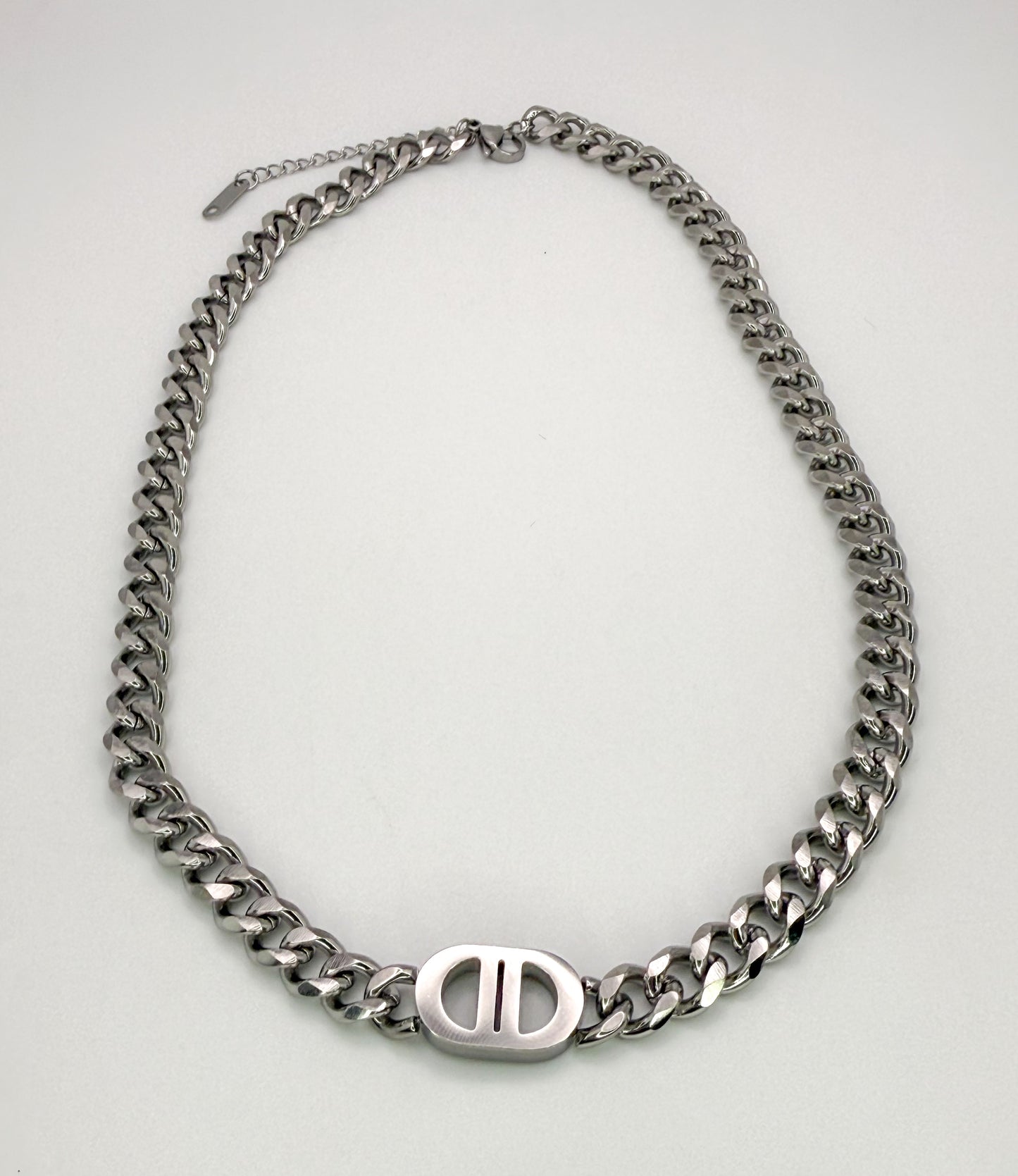 C Dior Designer Stainless Steel Cuban style Adjustable Necklaces