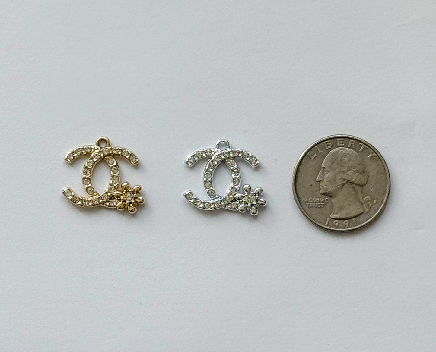 NEW Flower CC Designer Silver or Gold DIY Charms