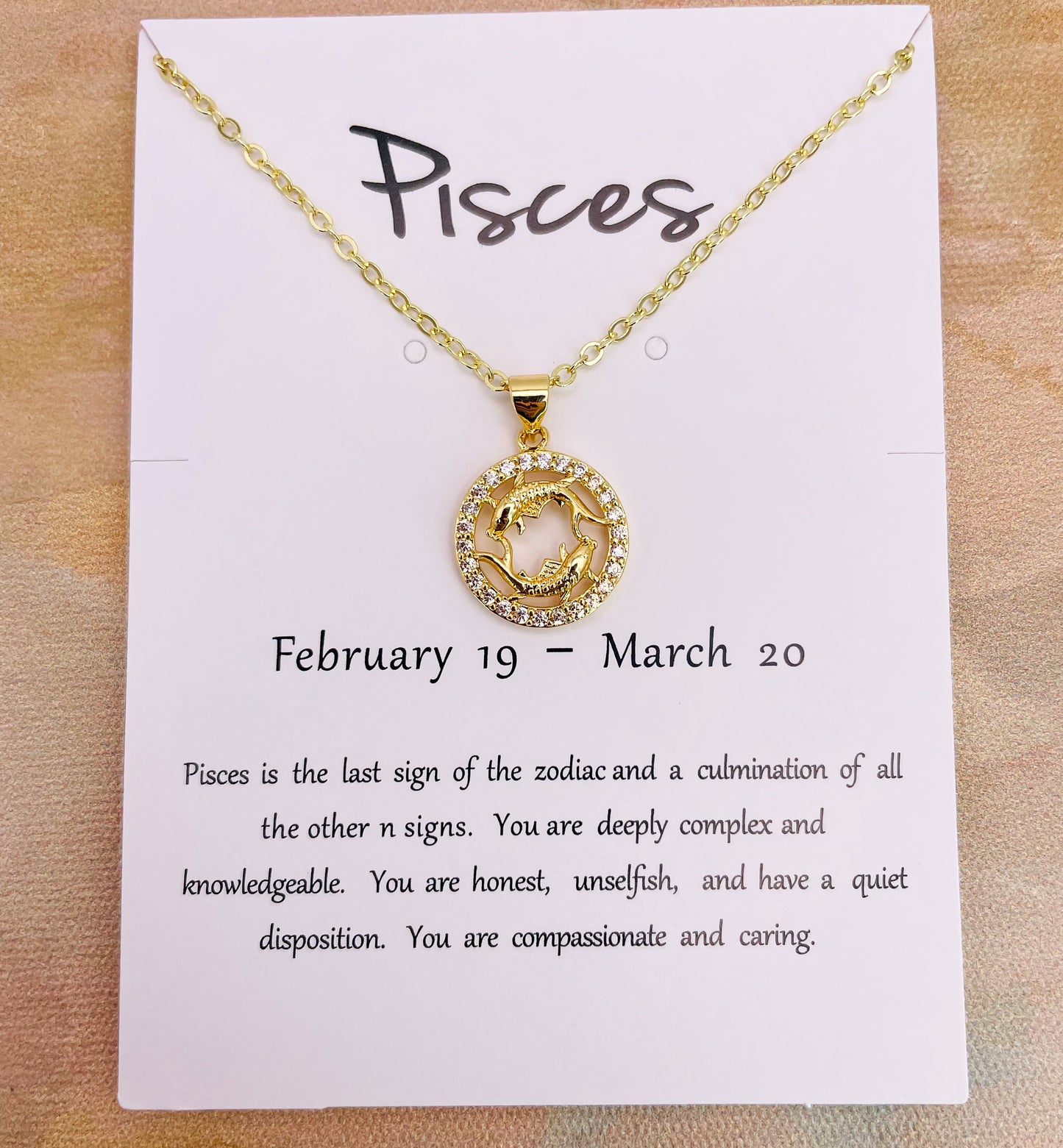 Zodiac Sign Bling Necklaces- S925 Sterling Silver or 14k Gold Overlay