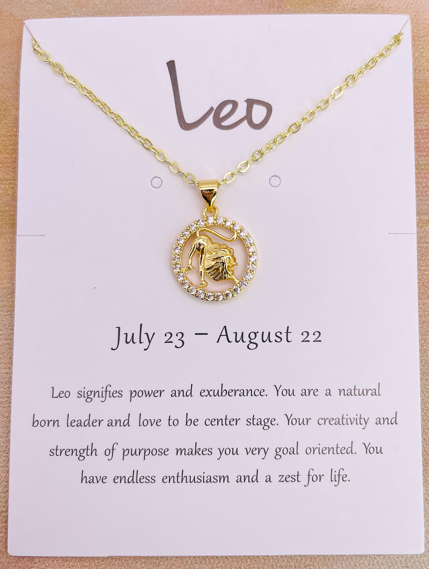 Zodiac Sign Bling Necklaces- S925 Sterling Silver or 14k Gold Overlay