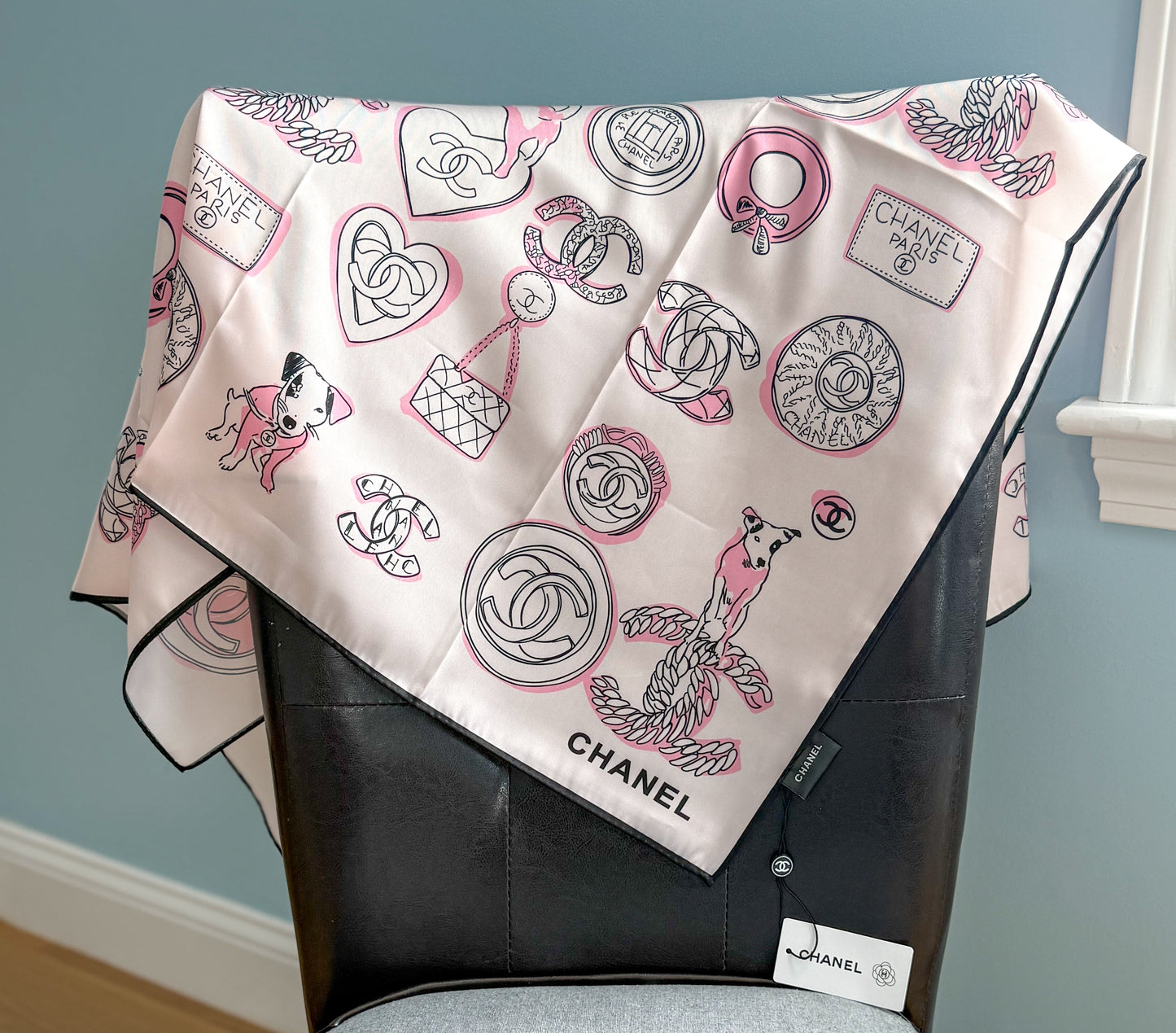 Designer LV & CC Silk Scarf Shawl Tapestry