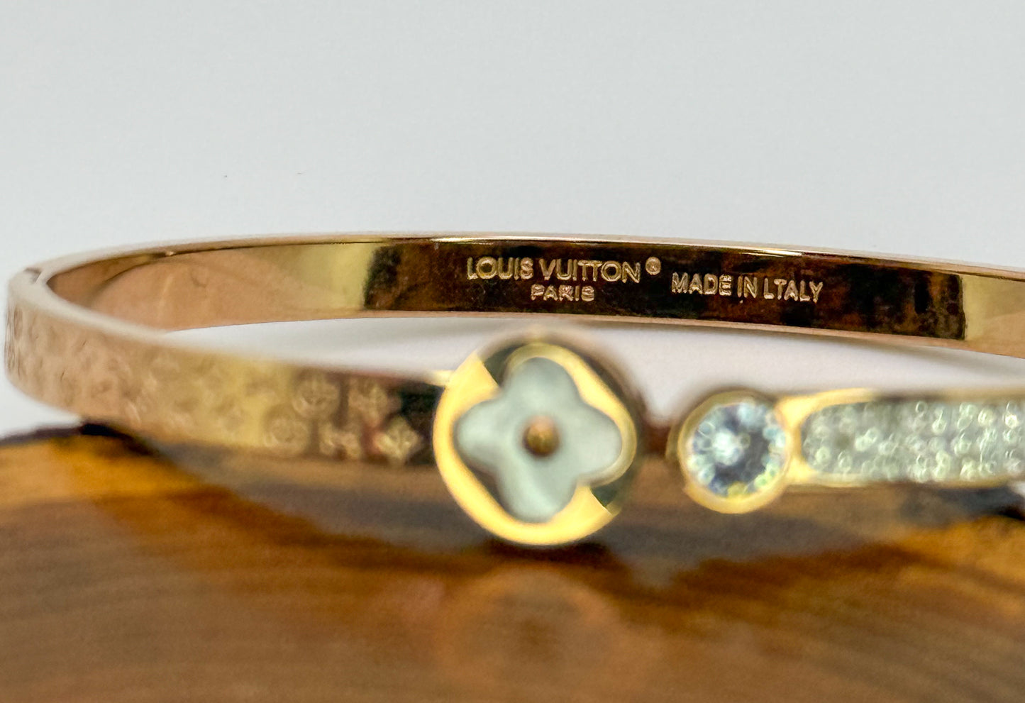LV Designer Rose Gold Stainless Steel Bangle Bracelet
