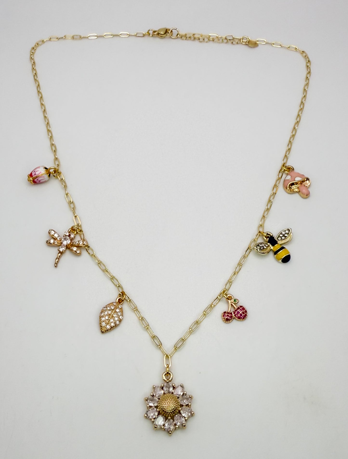 For the Love of Summer Gold Charm Necklace