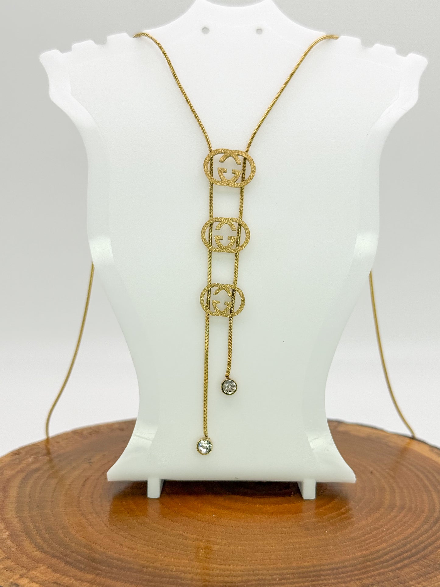 Long GG Designer Gold Necklace