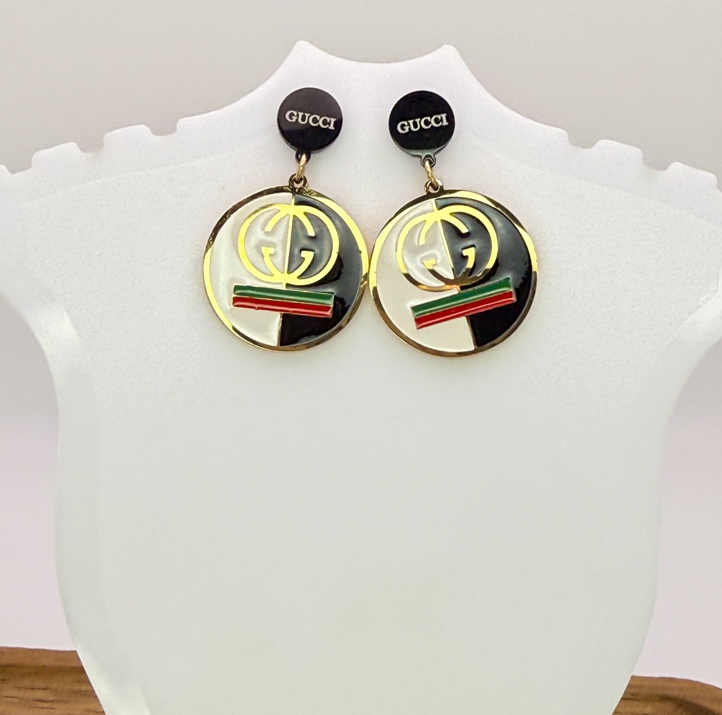 GG Designer Gold Stud Earrings