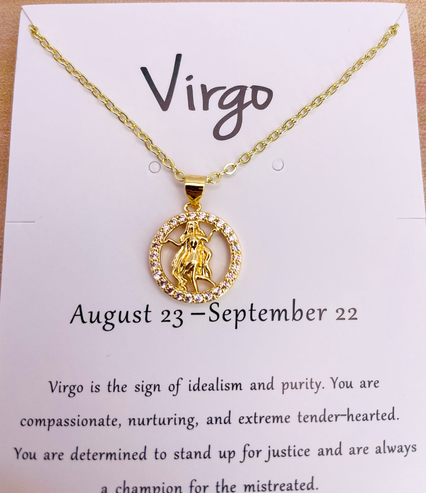 Zodiac Sign Bling Necklaces- S925 Sterling Silver or 14k Gold Overlay