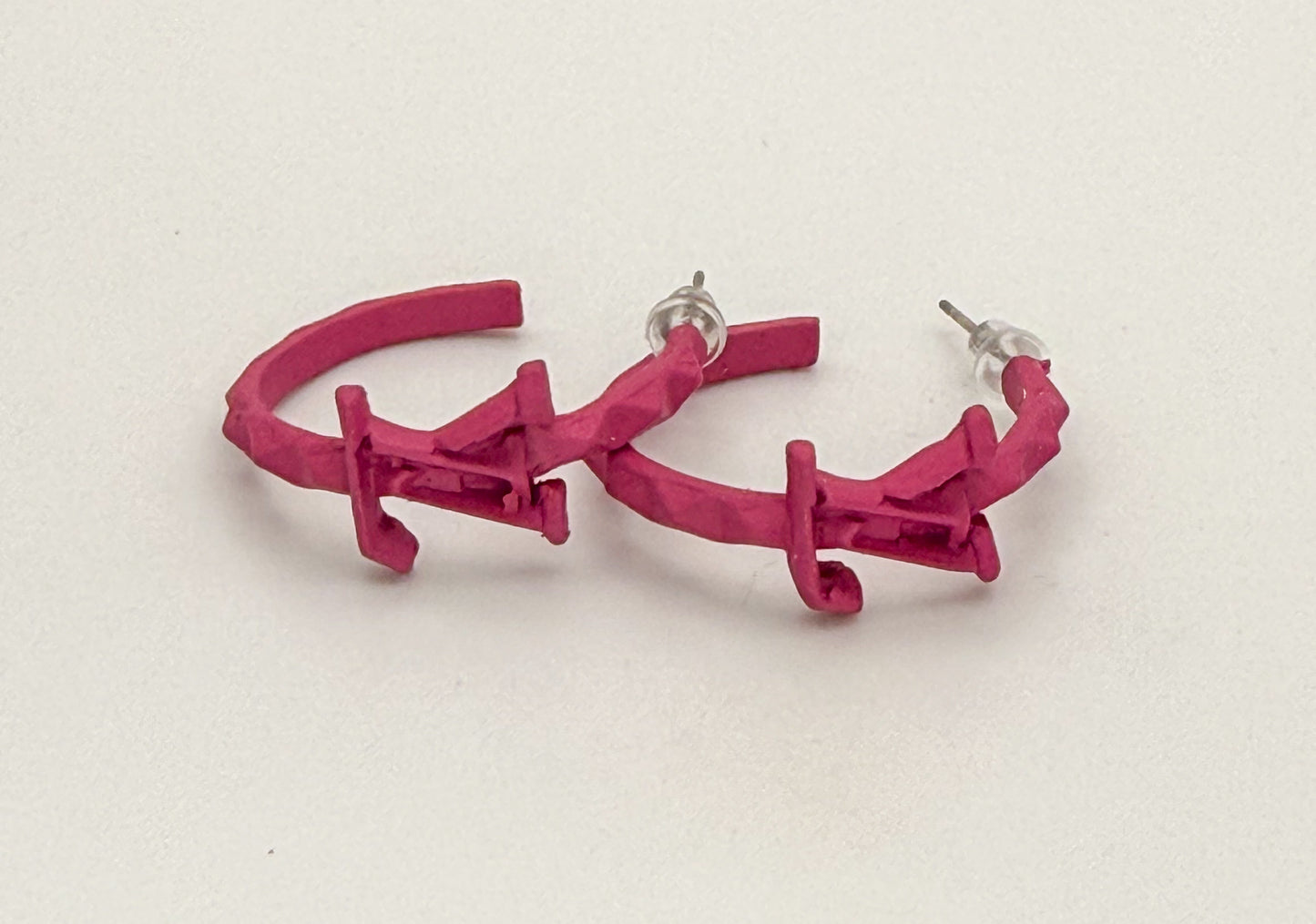 Bright Colored LV Designer Medium Hoop Earrings-Stud Closure