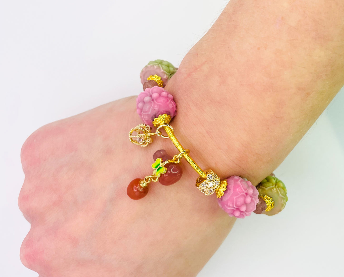 YanYuan Agate Powder Pressed Statement Bracelets