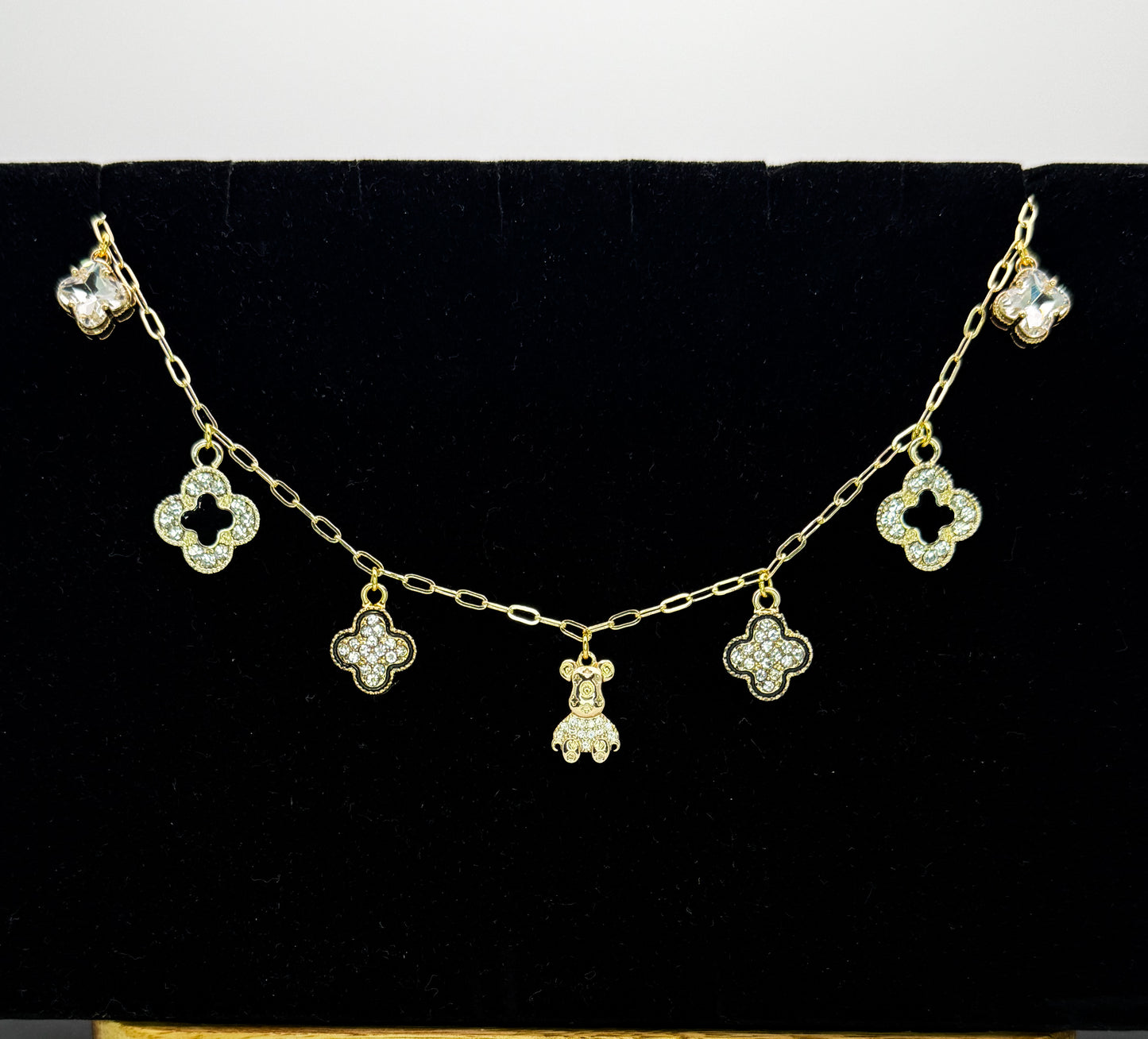 LV Inspired Gold Charm Necklaces