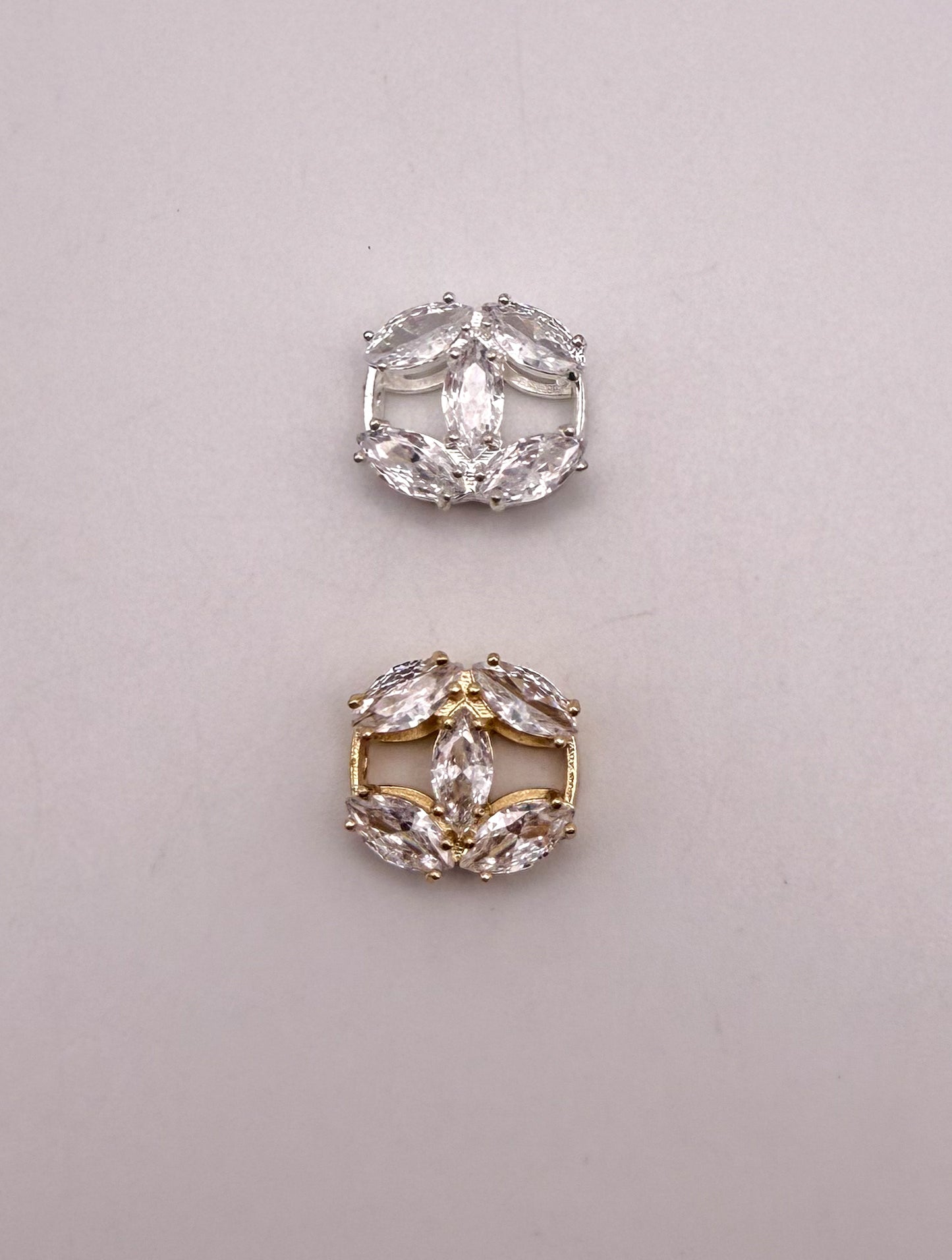 Big CC Rhinestone Gold or Silver Spacer Metal Charm Bead for DIY Jewelry Making