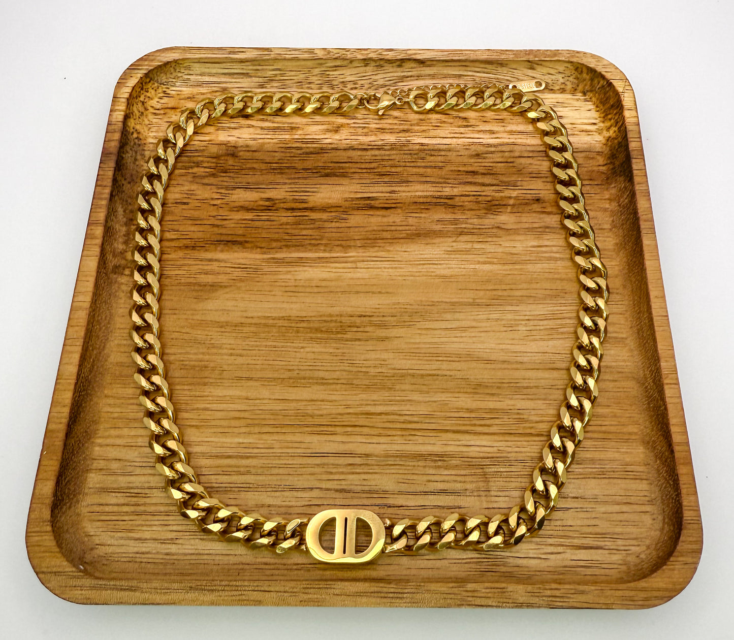 C Dior Designer Stainless Steel Cuban style Adjustable Necklaces