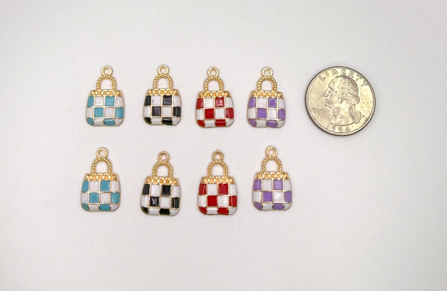 Gold Colorful Purse Bag DIY Charms