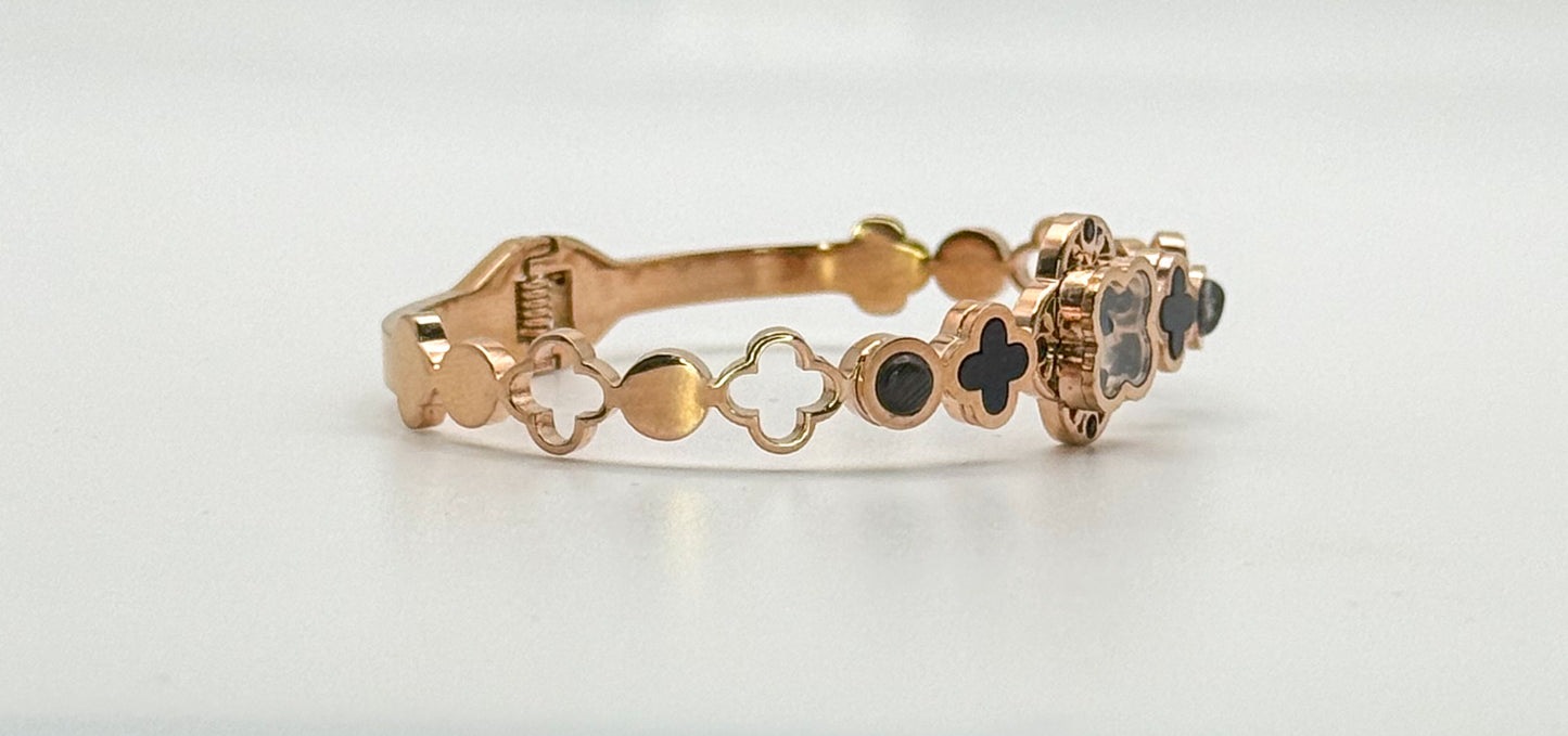 Rose Gold LV Clovers Bangle Bracelets