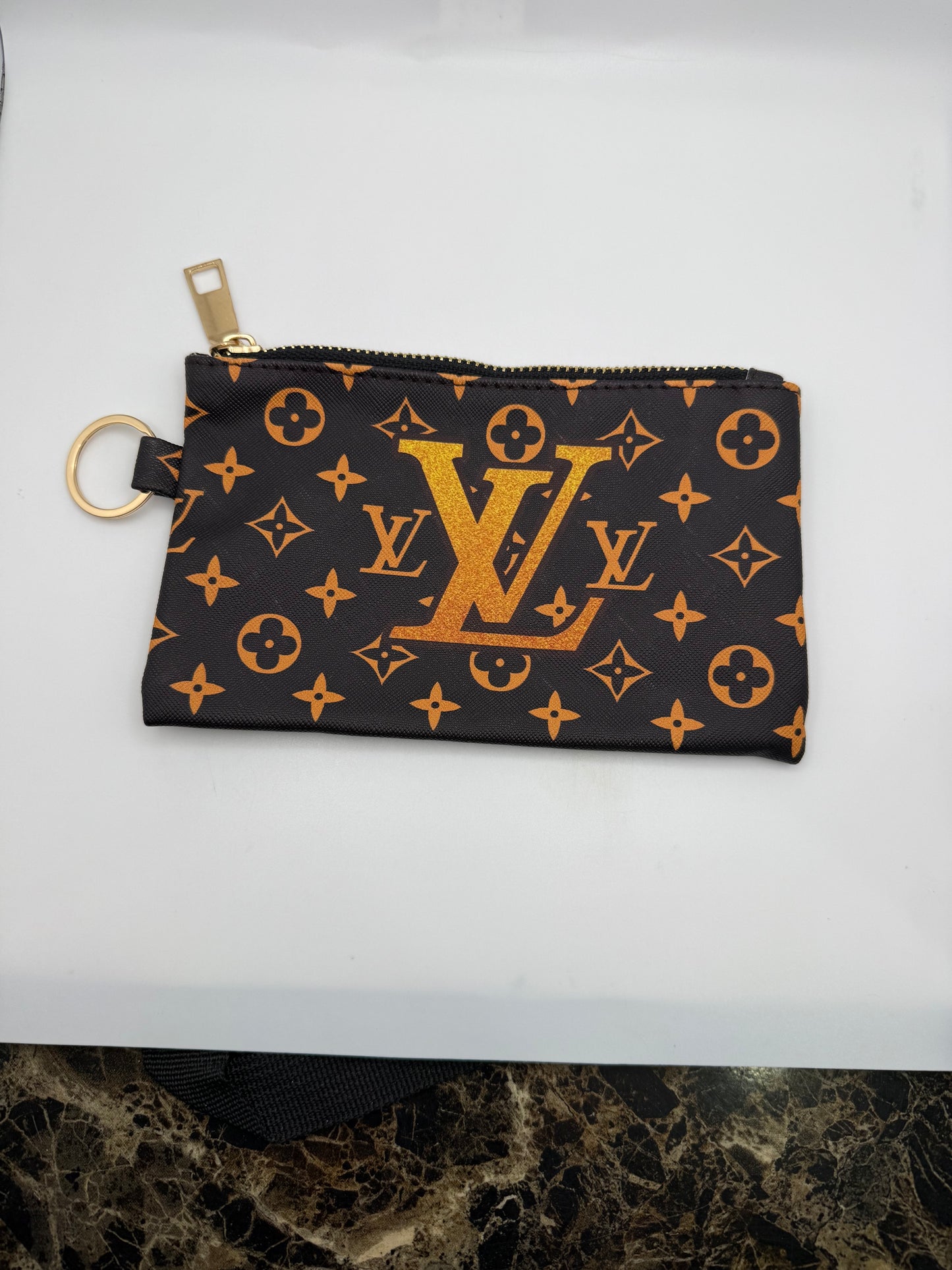 LV Brown & Tan Keychain Wallet Accessory