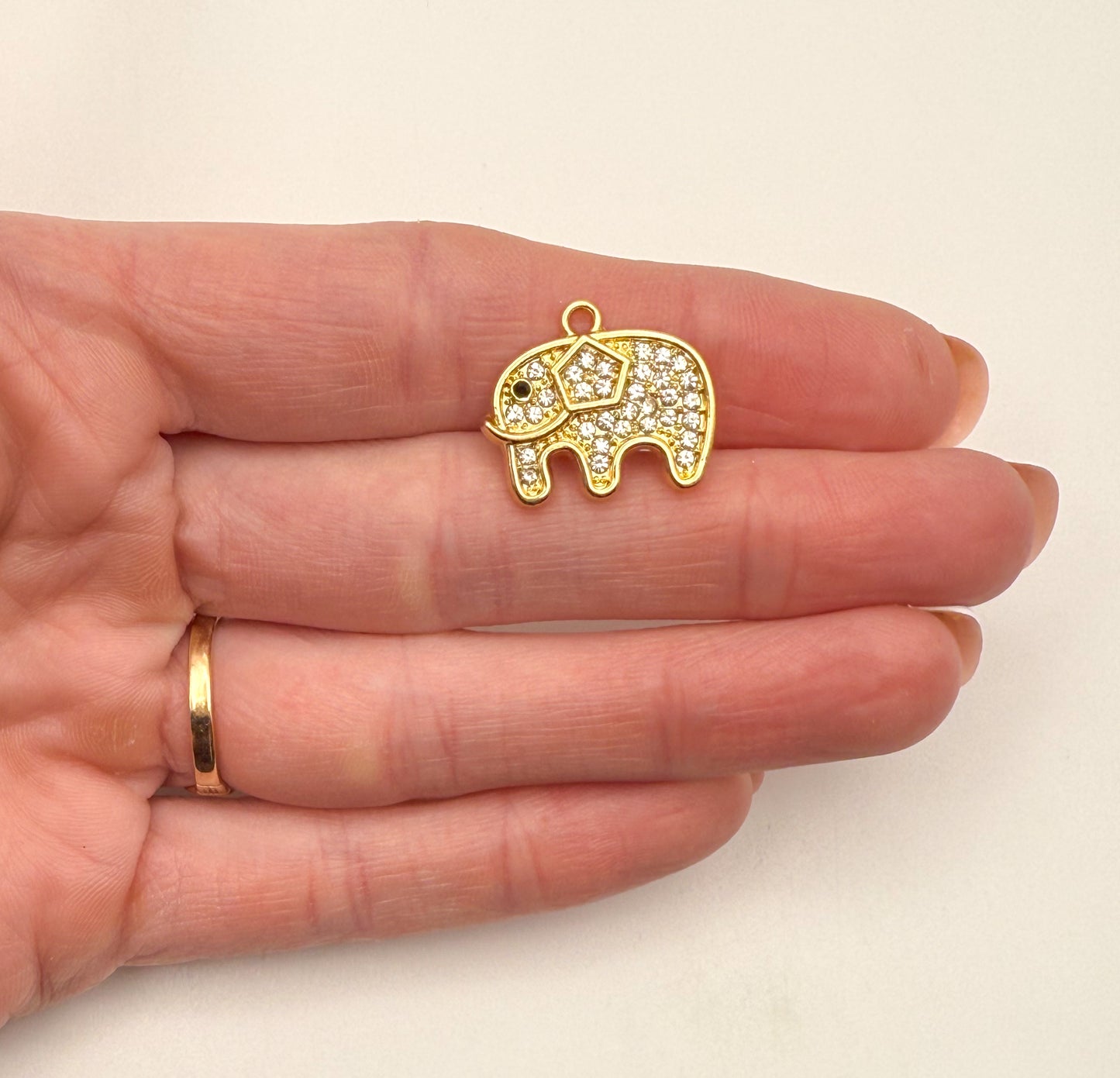 Gold Sparkling Elephant DIY Charm