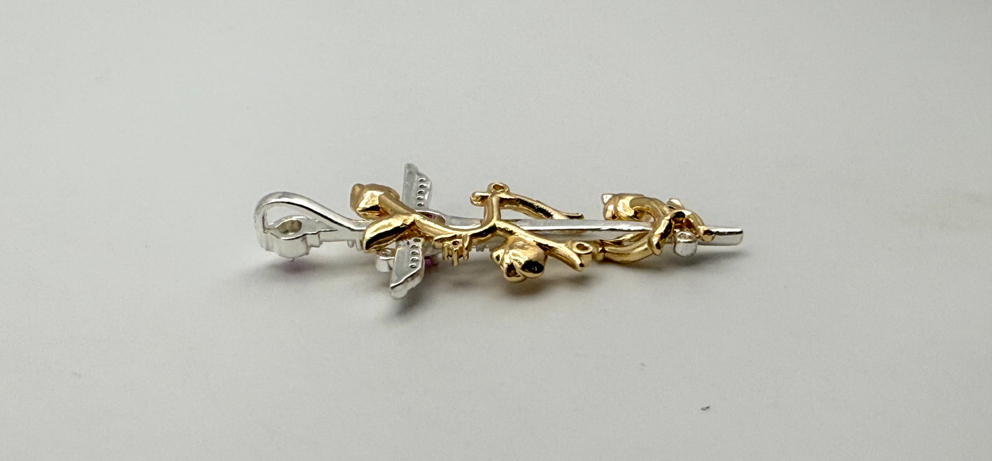 Gold Rose covered on Silver Cross Dragger