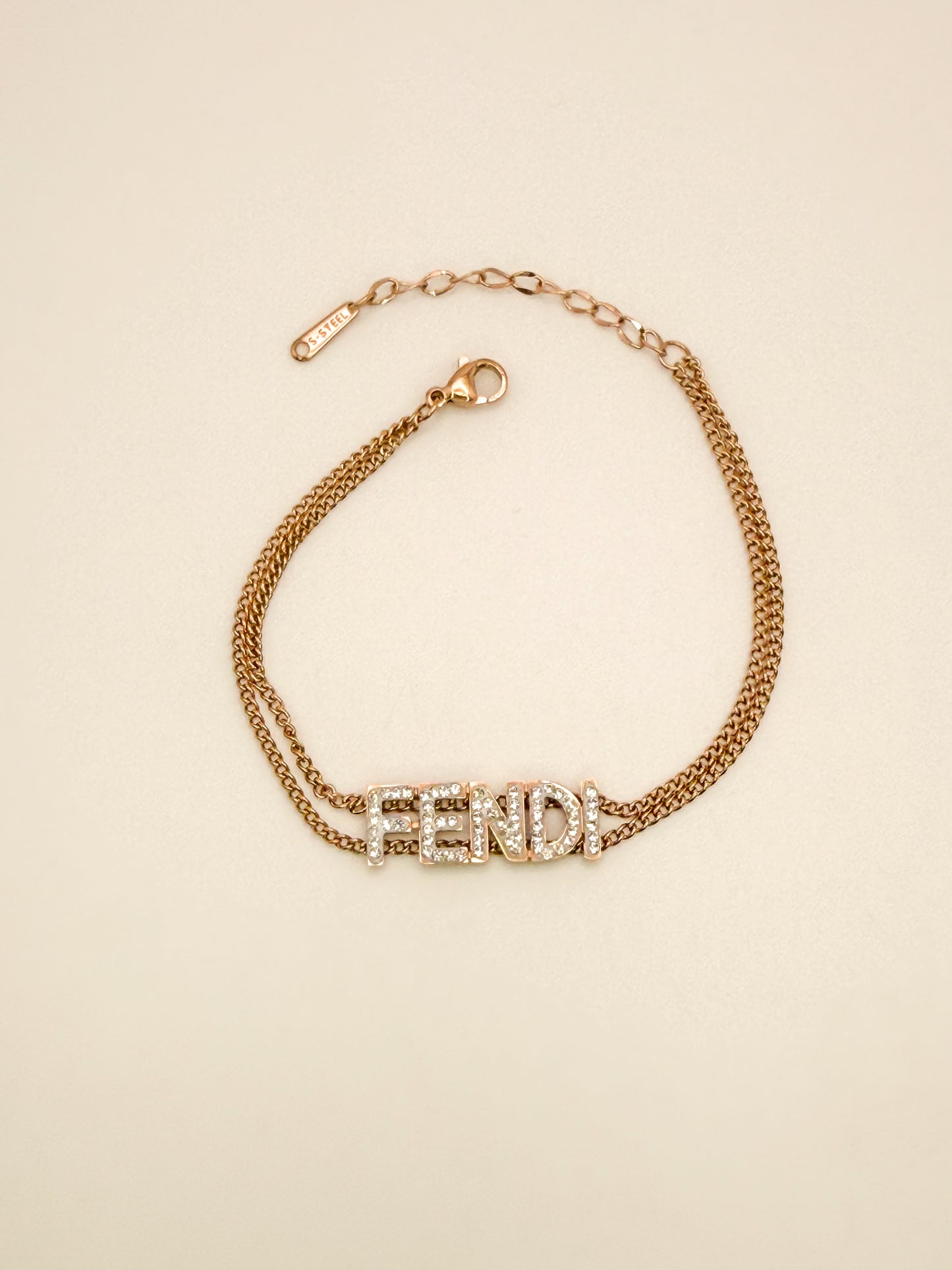 Rose Gold Fendi Designer Adjustable Bracelet