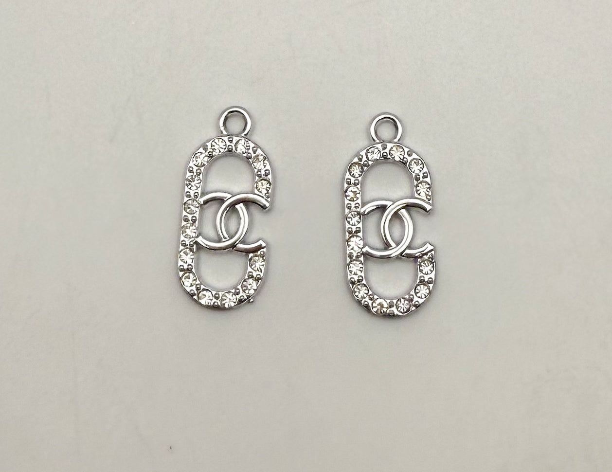 Gold and Silver Oval CC Designer DIY Charms